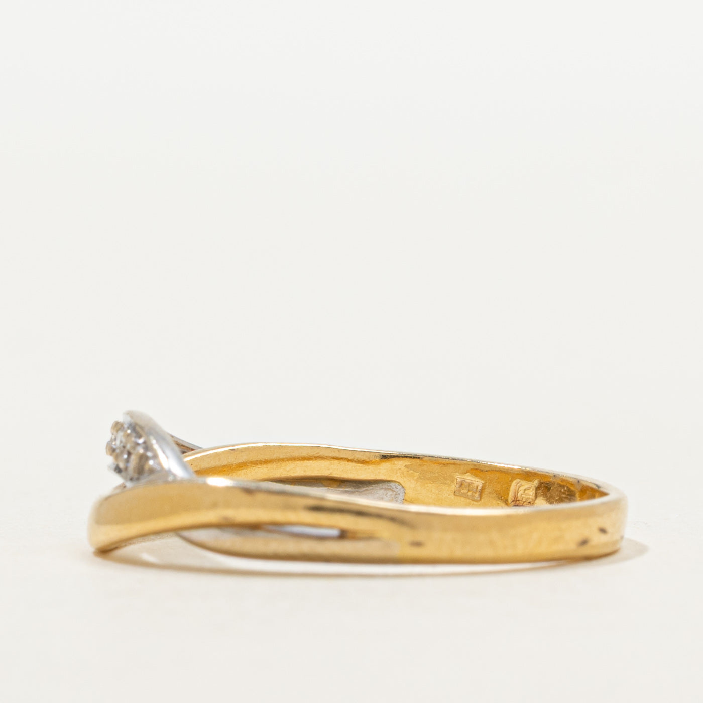 Bague croisée semi-éternité bicolore en diamants | Taille 6,5