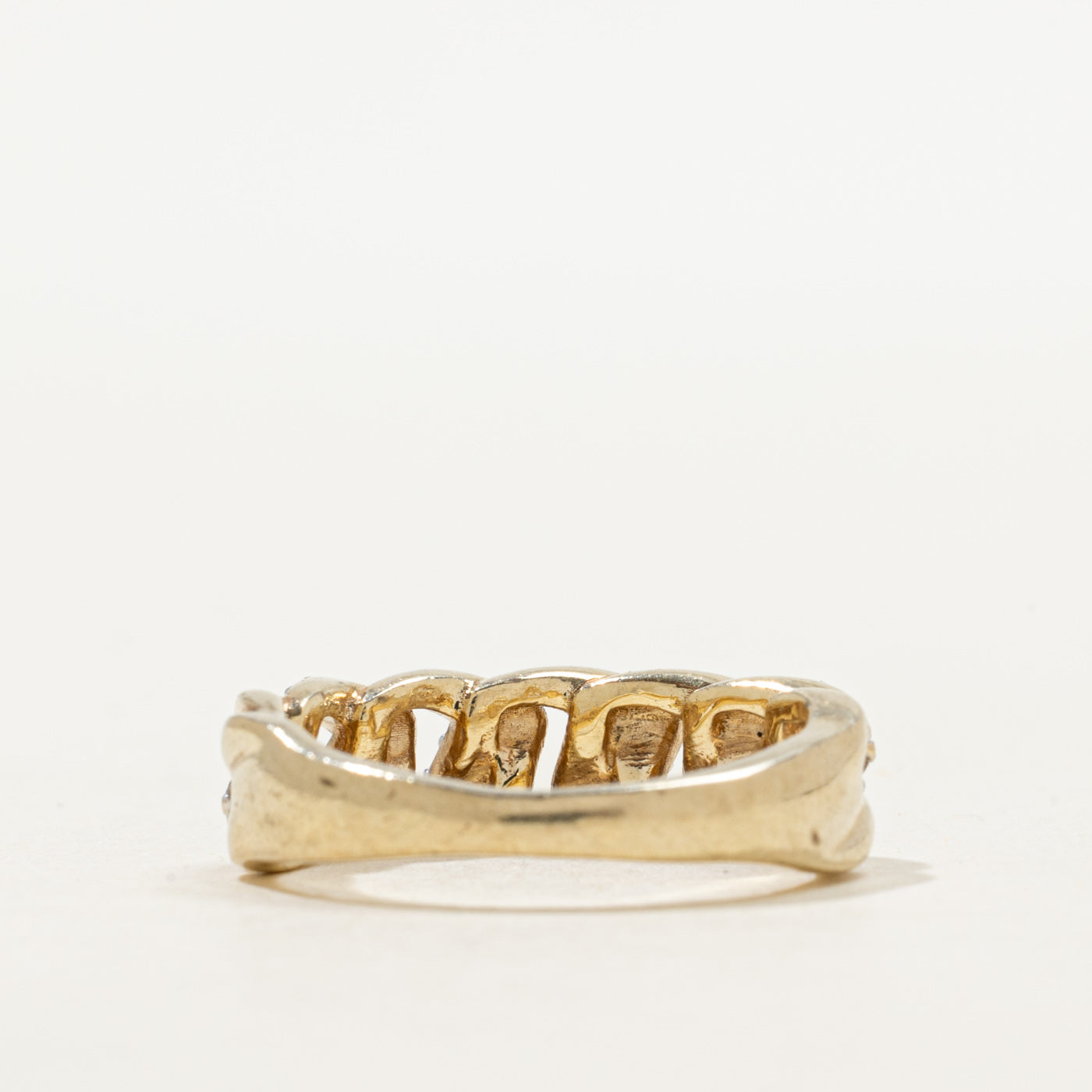 Bague chaîne cubaine diamantée | Taille 5.0