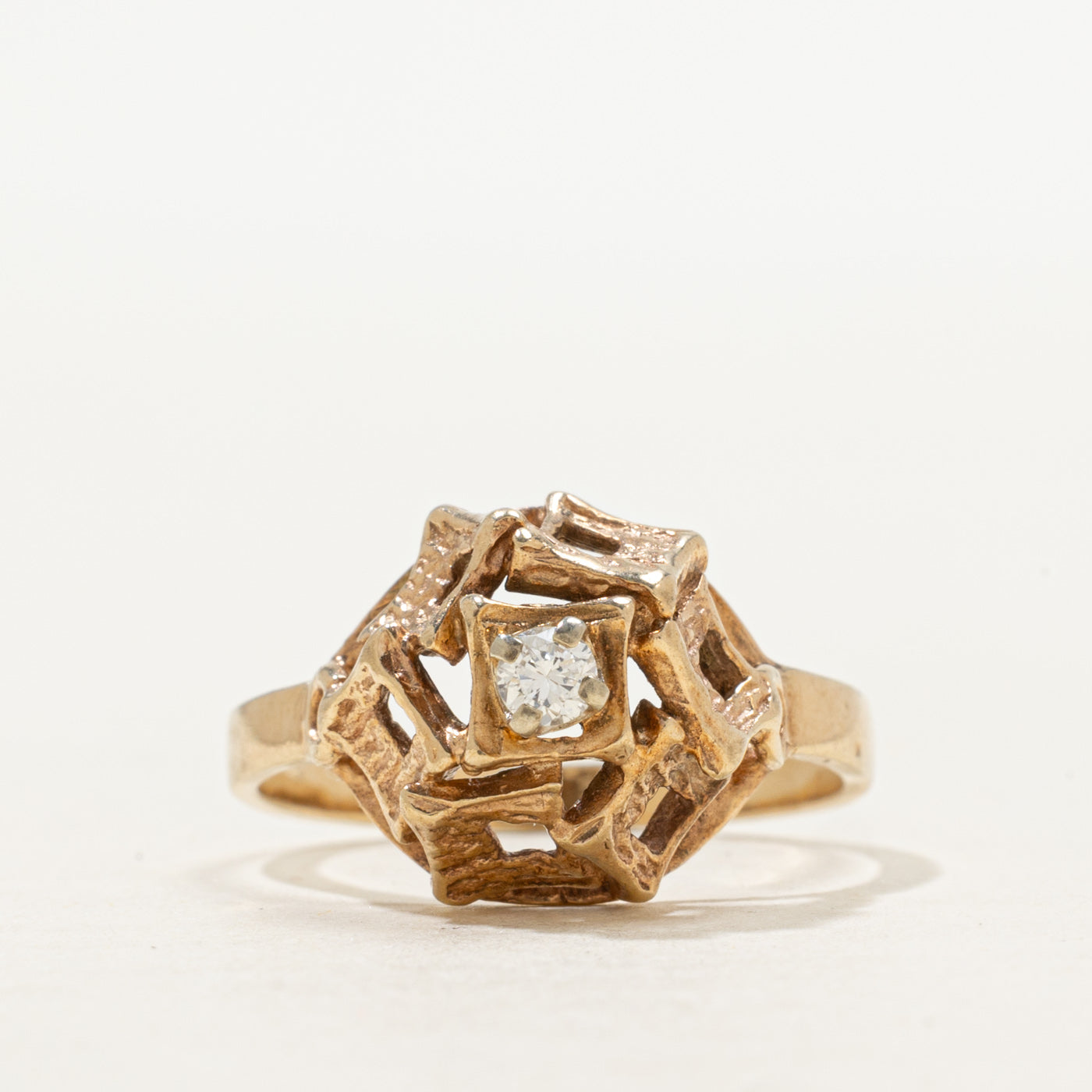 Bague géométrique ajourée à motif diamant | Taille 6,5