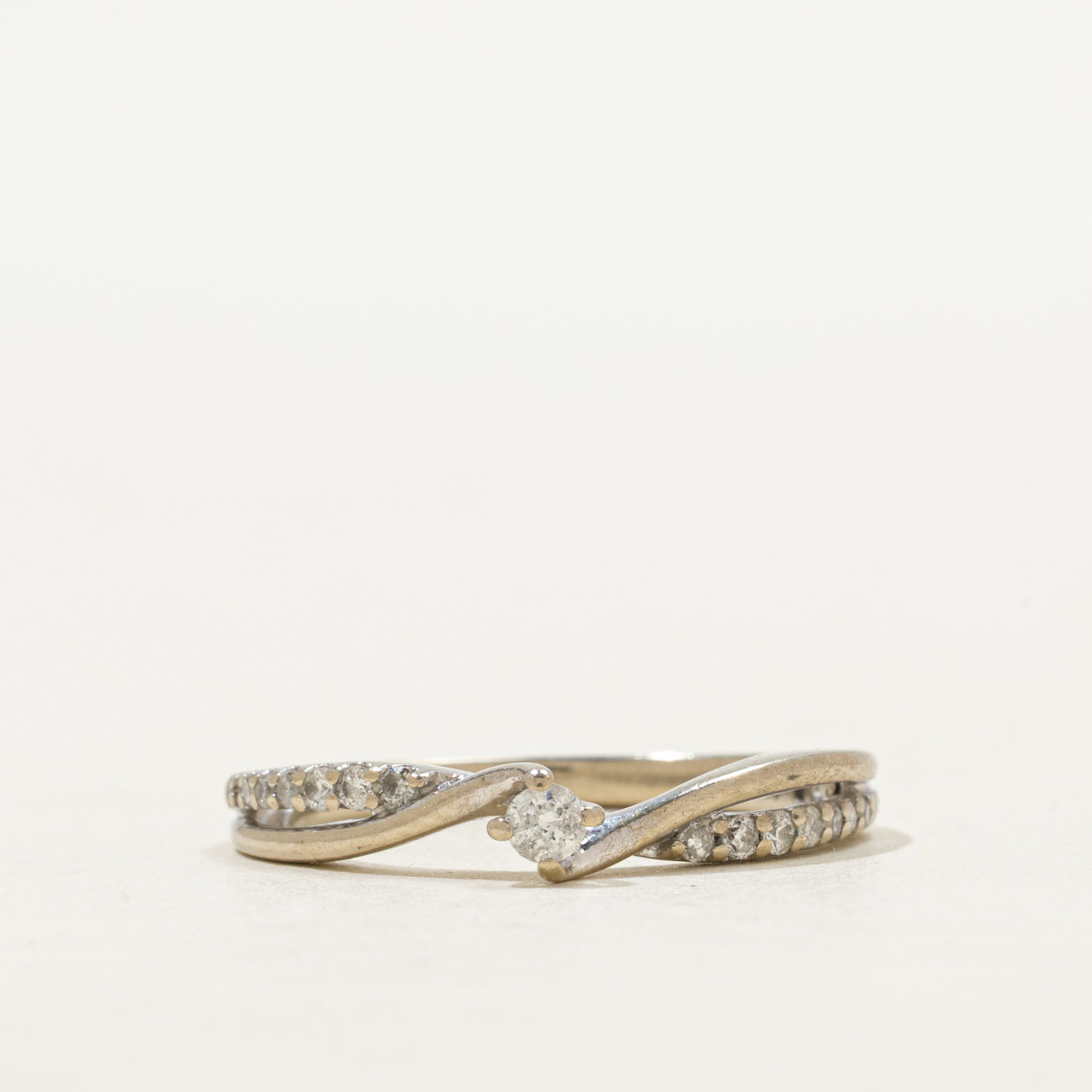 Diamond & Hidden Sapphire Bypass Ring | SZ 5.75