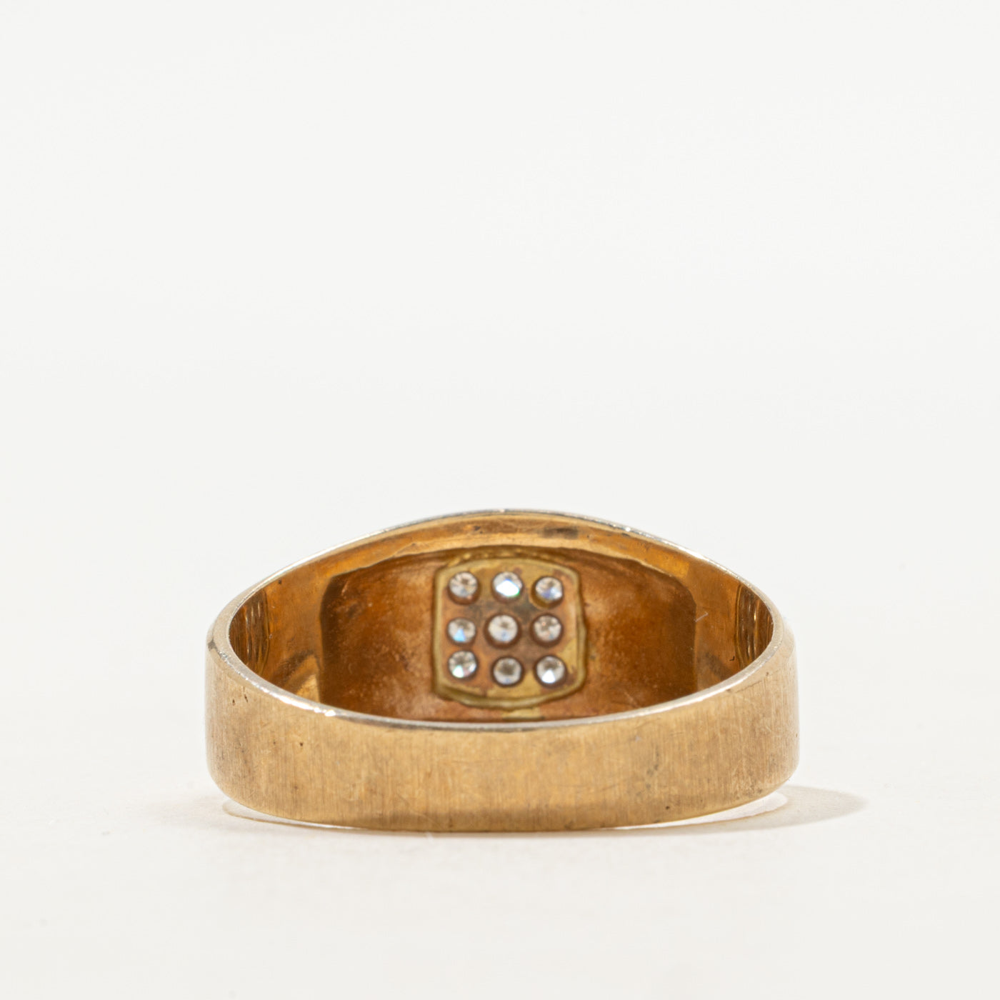 Diamond Square Cluster Signet Ring | SZ 9.75