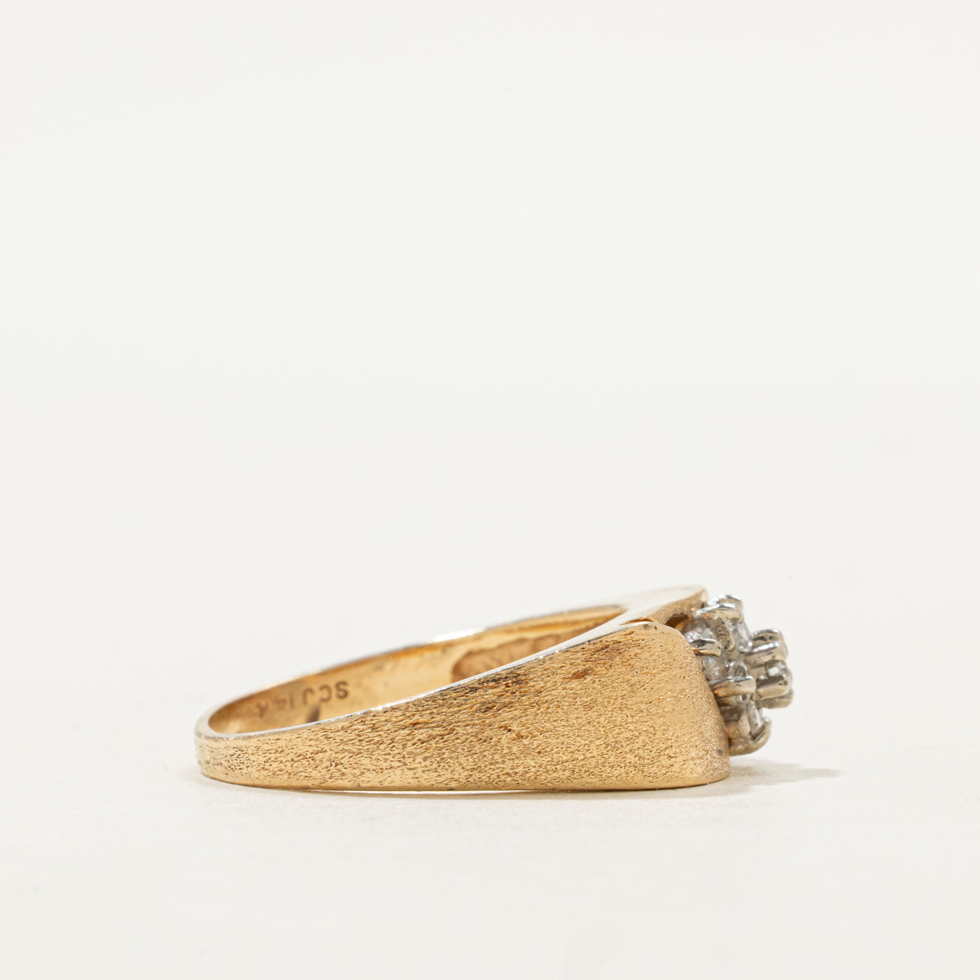 Diamond Cluster Matte Textured Ring | SZ 7.75