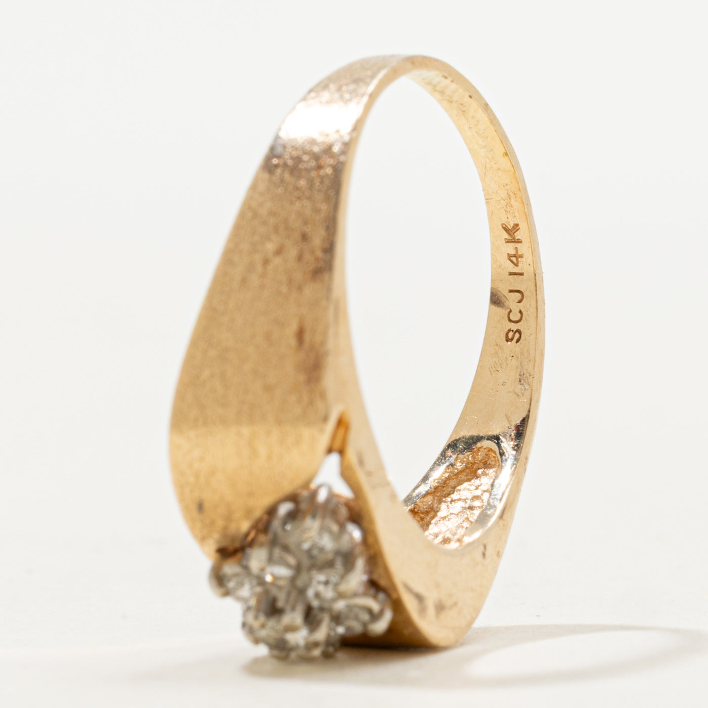 Diamond Cluster Matte Textured Ring | SZ 7.75