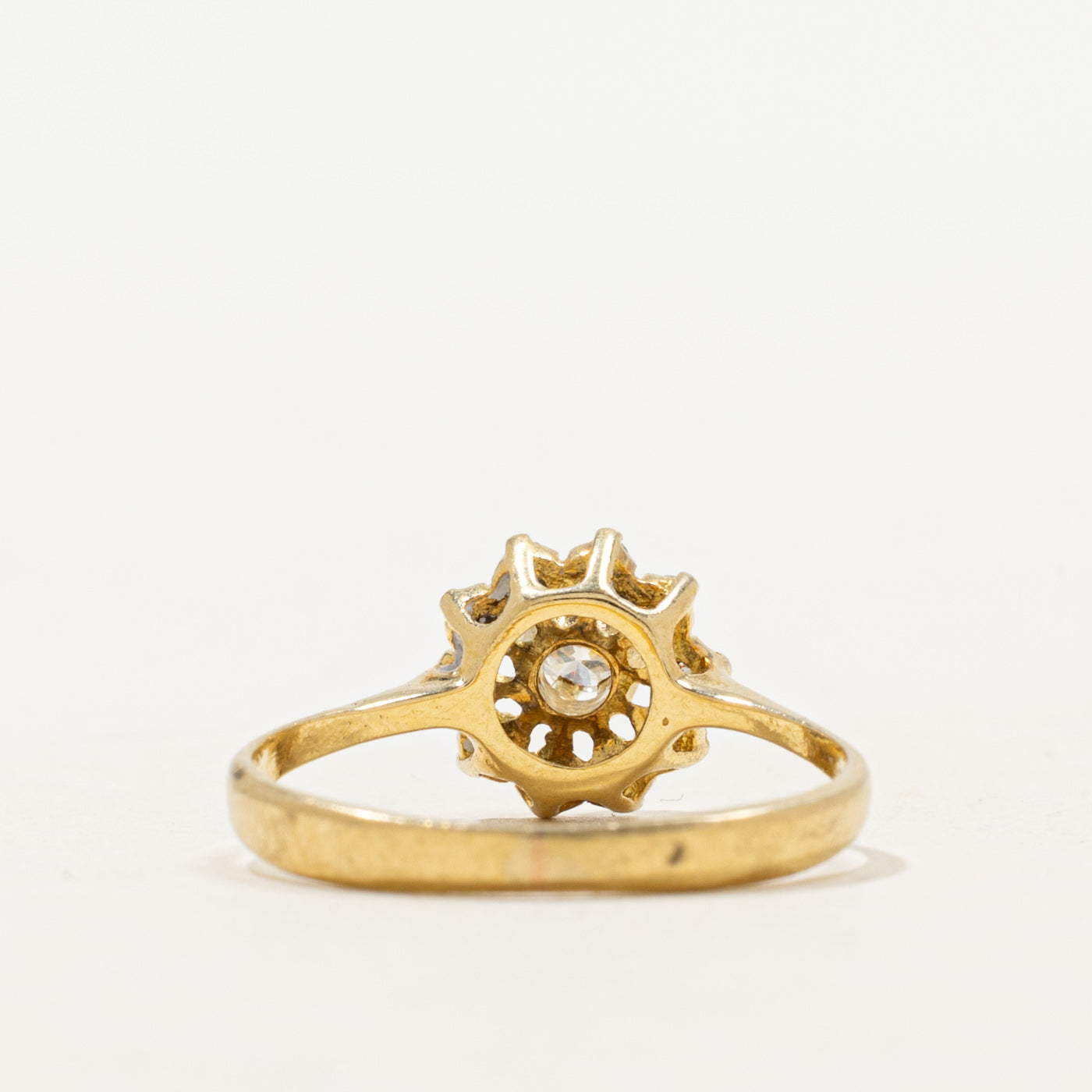 Bague halo en diamants 18 carats | Taille 5,25