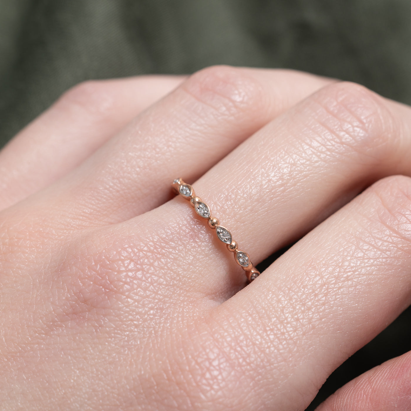 Semi Eternity Diamond Marquise Shaped Band | 2.20mm | SZ 7.0