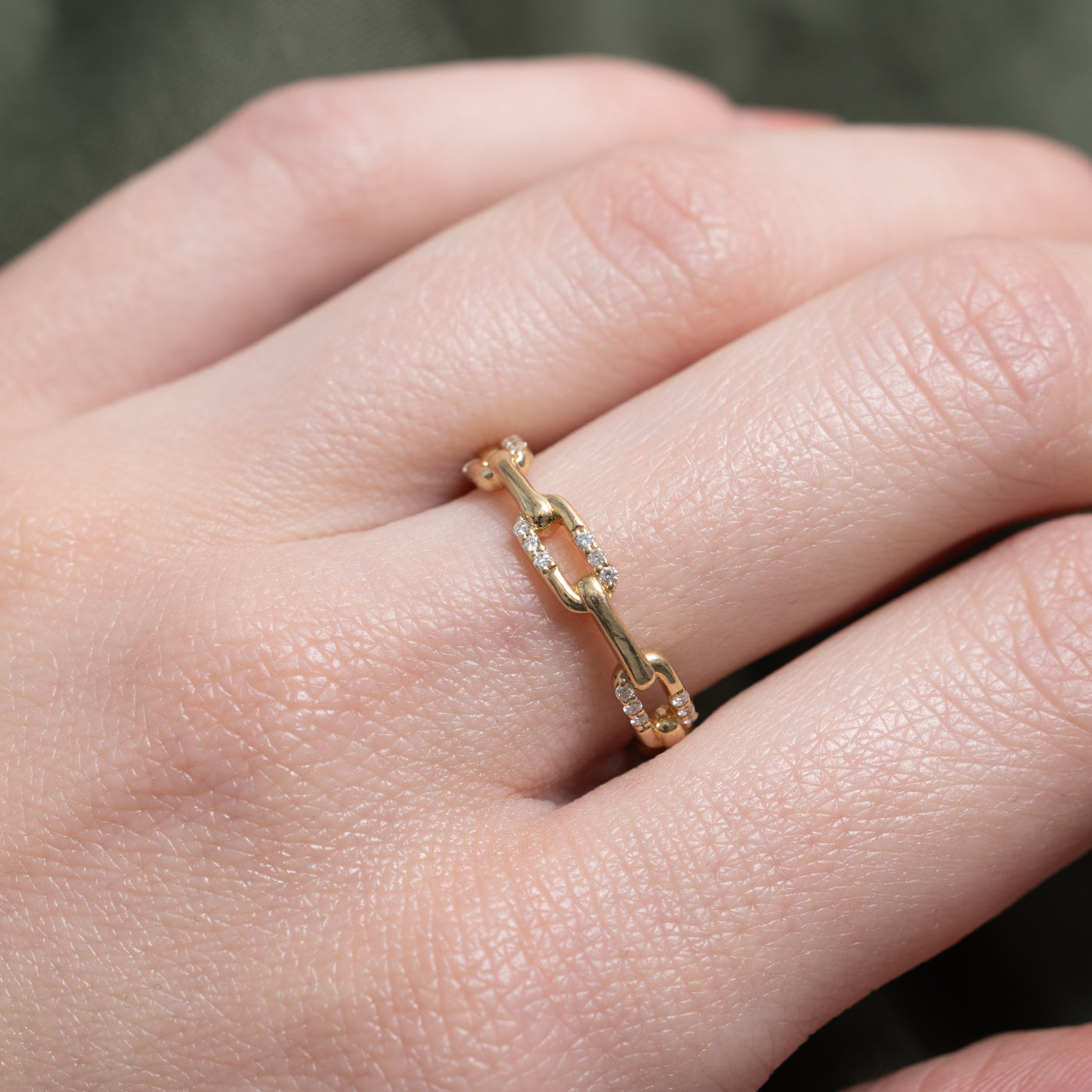 Diamond Accented Chain Ring | 3.85mm | SZ 6.5