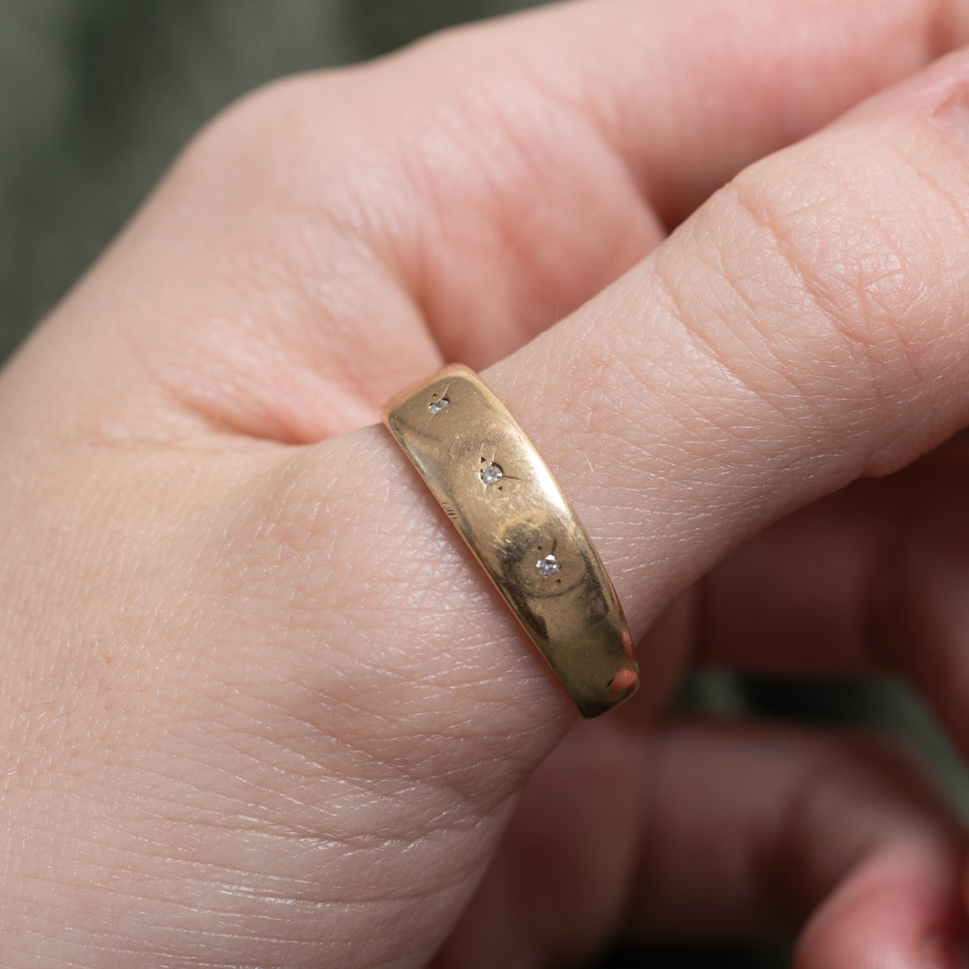 Three Stone Star Set Diamond Band | SZ 11.5