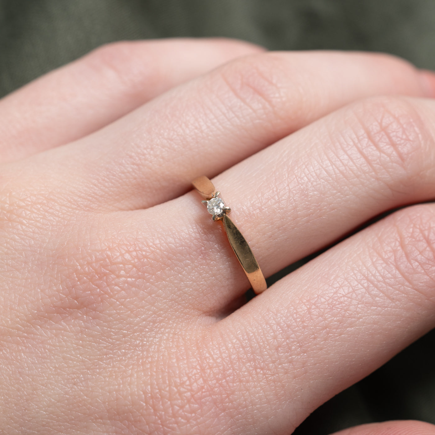 Solitaire Diamond Petite Ring | SZ 6.5