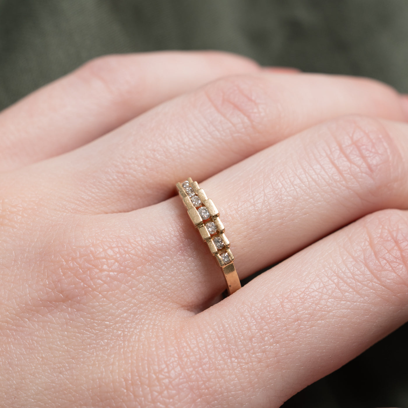 Channel Set Diamond Geometric Band | SZ 7.0