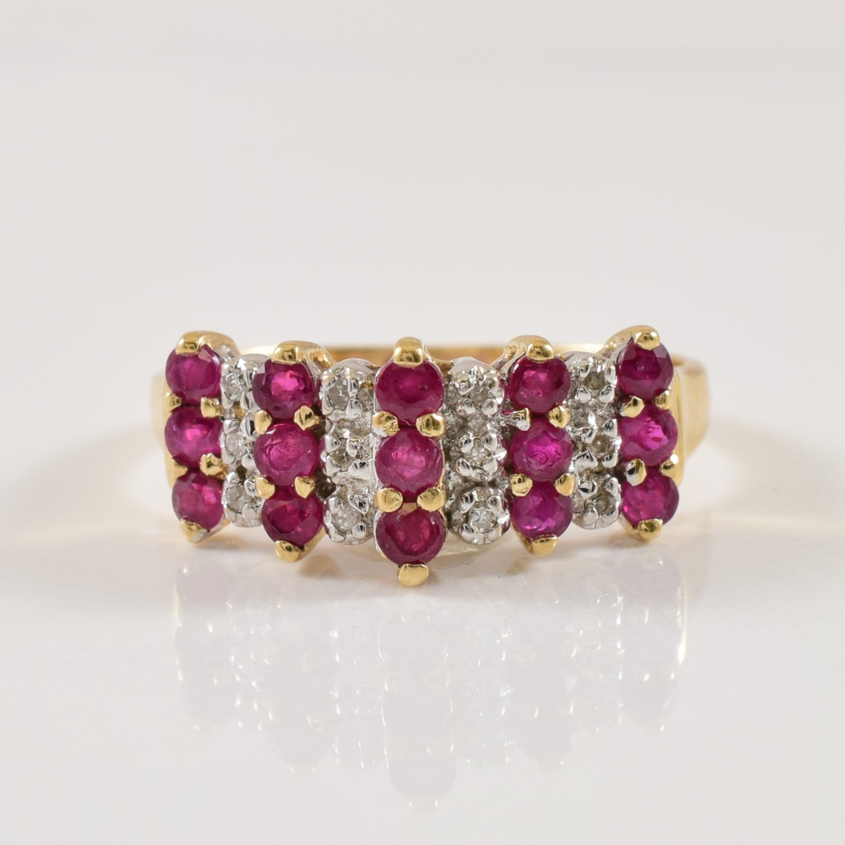 High Set Ruby & Diamond Ring | 0.75ctw, 0.05ctw | SZ 6.75 |
