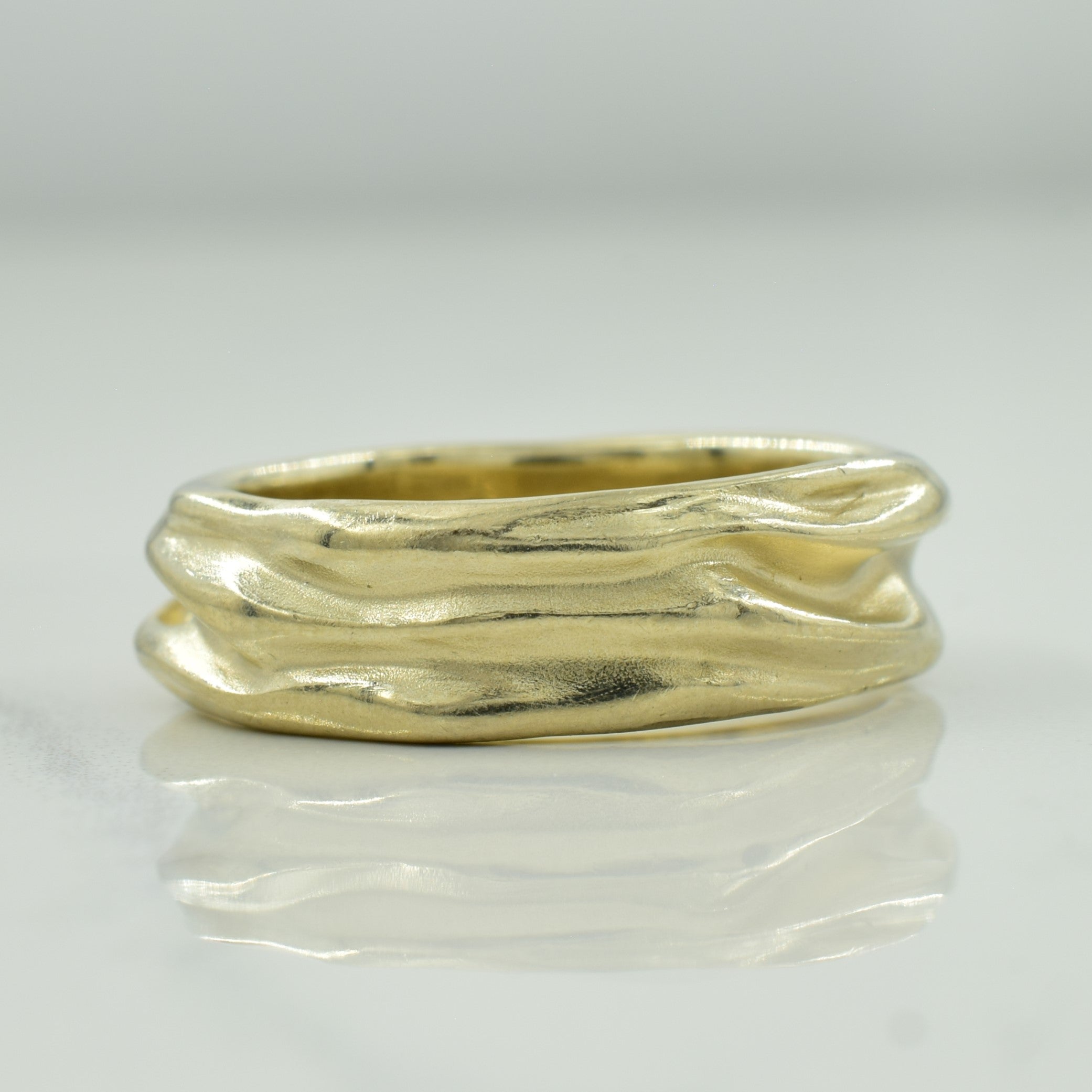 14k White Gold Textured Ring | SZ 10.25 |