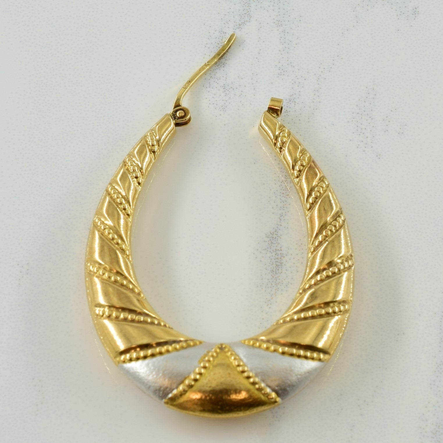 14k Two Tone Gold Hoop Earrings