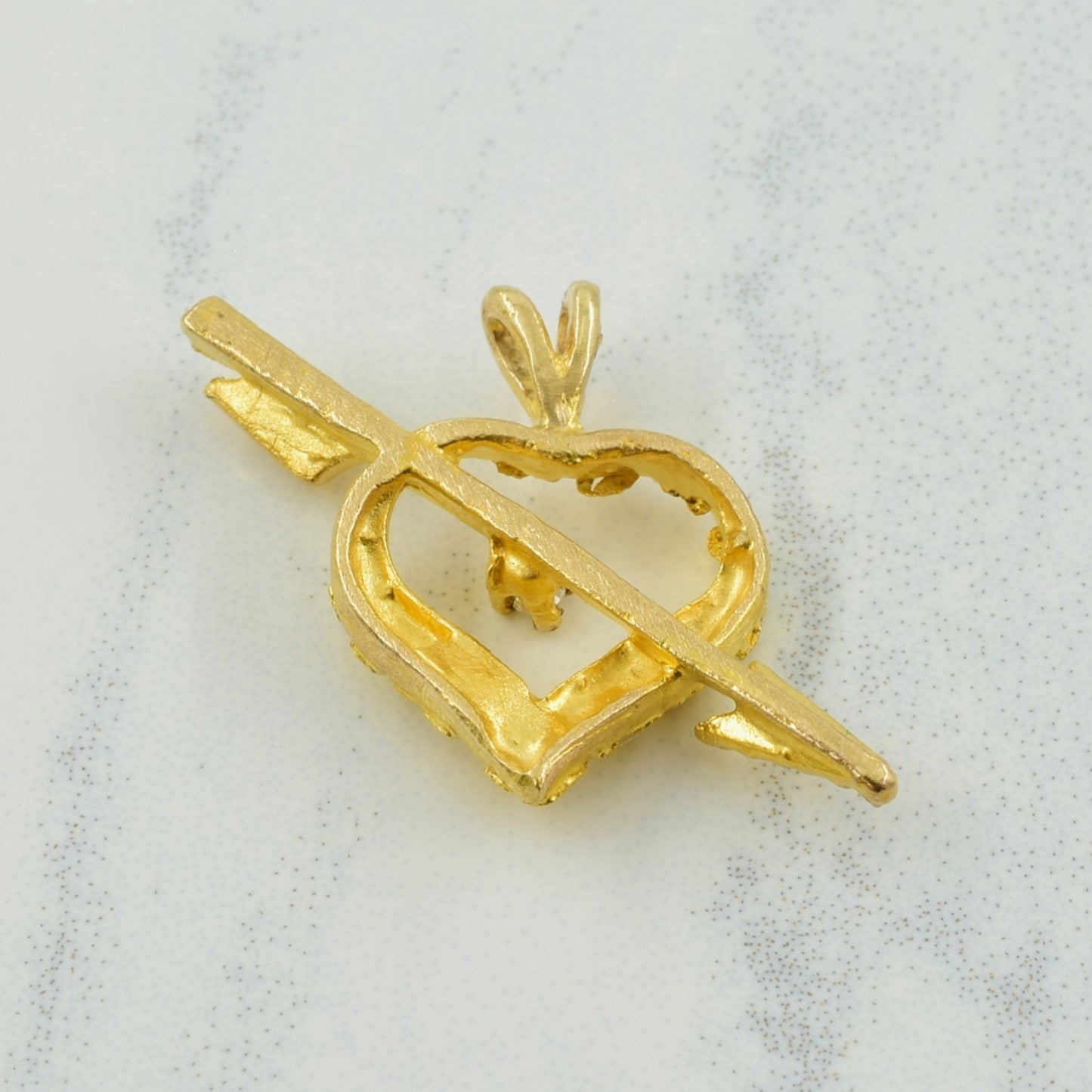 Diamond & Nugget Heart Pendant | 0.01ct |