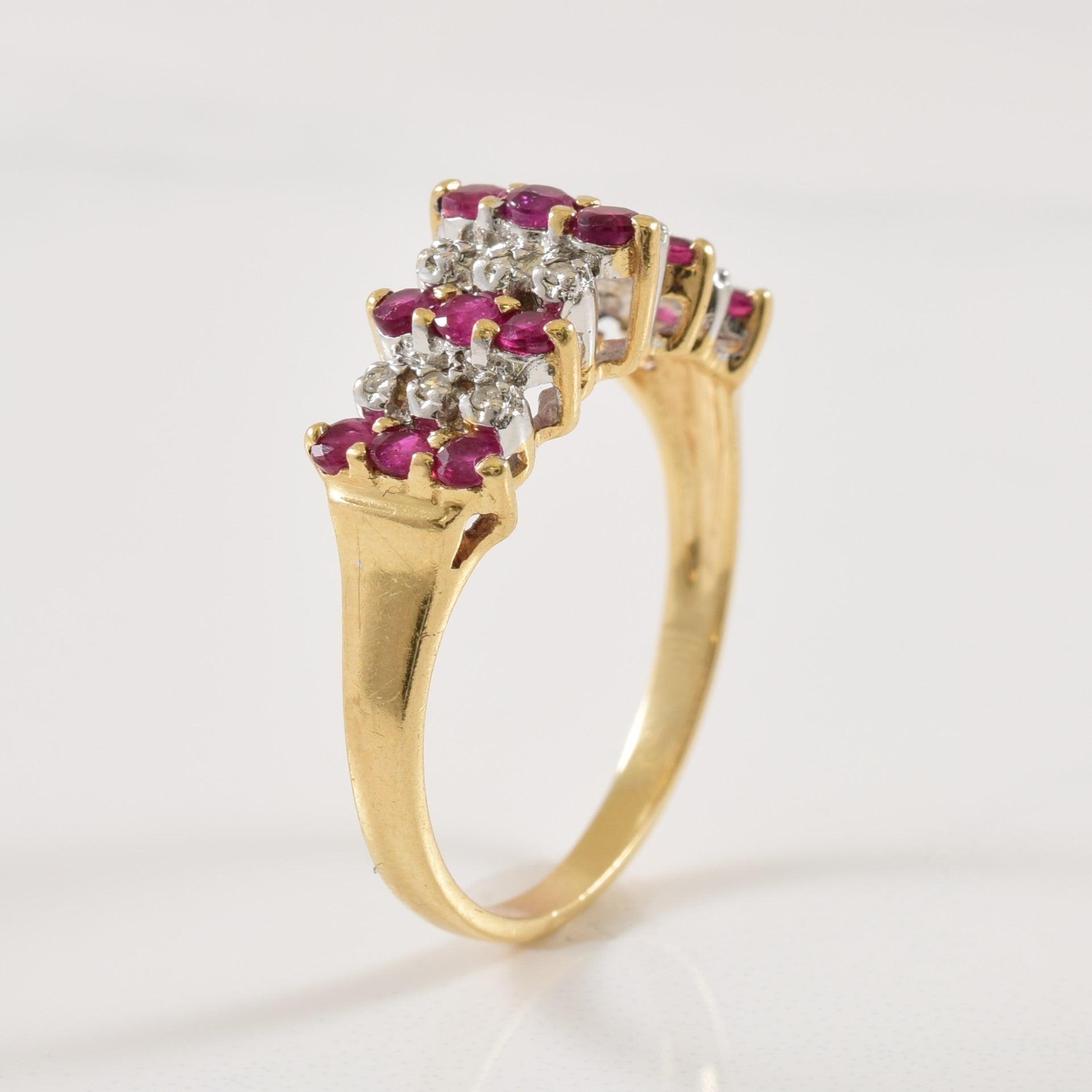 High Set Ruby & Diamond Ring | 0.75ctw, 0.05ctw | SZ 6.75 |