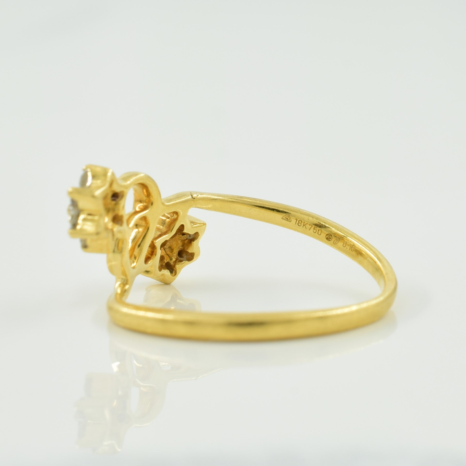 Bague double diamant sertie | 0,15 ct | Taille 4,25 |
