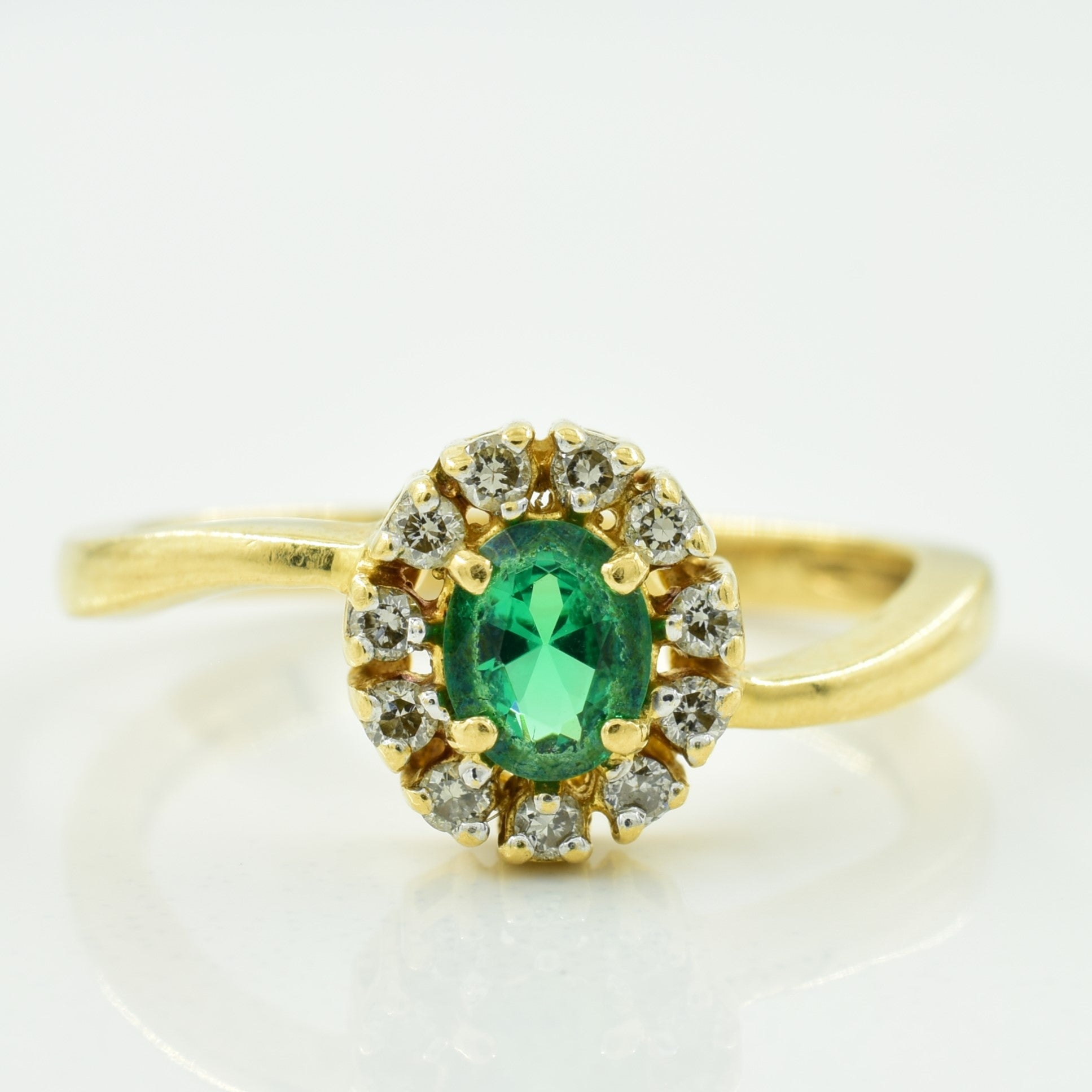 Paste & Diamond Halo Ring | 0.30ct, 0.13ctw | SZ 6 |