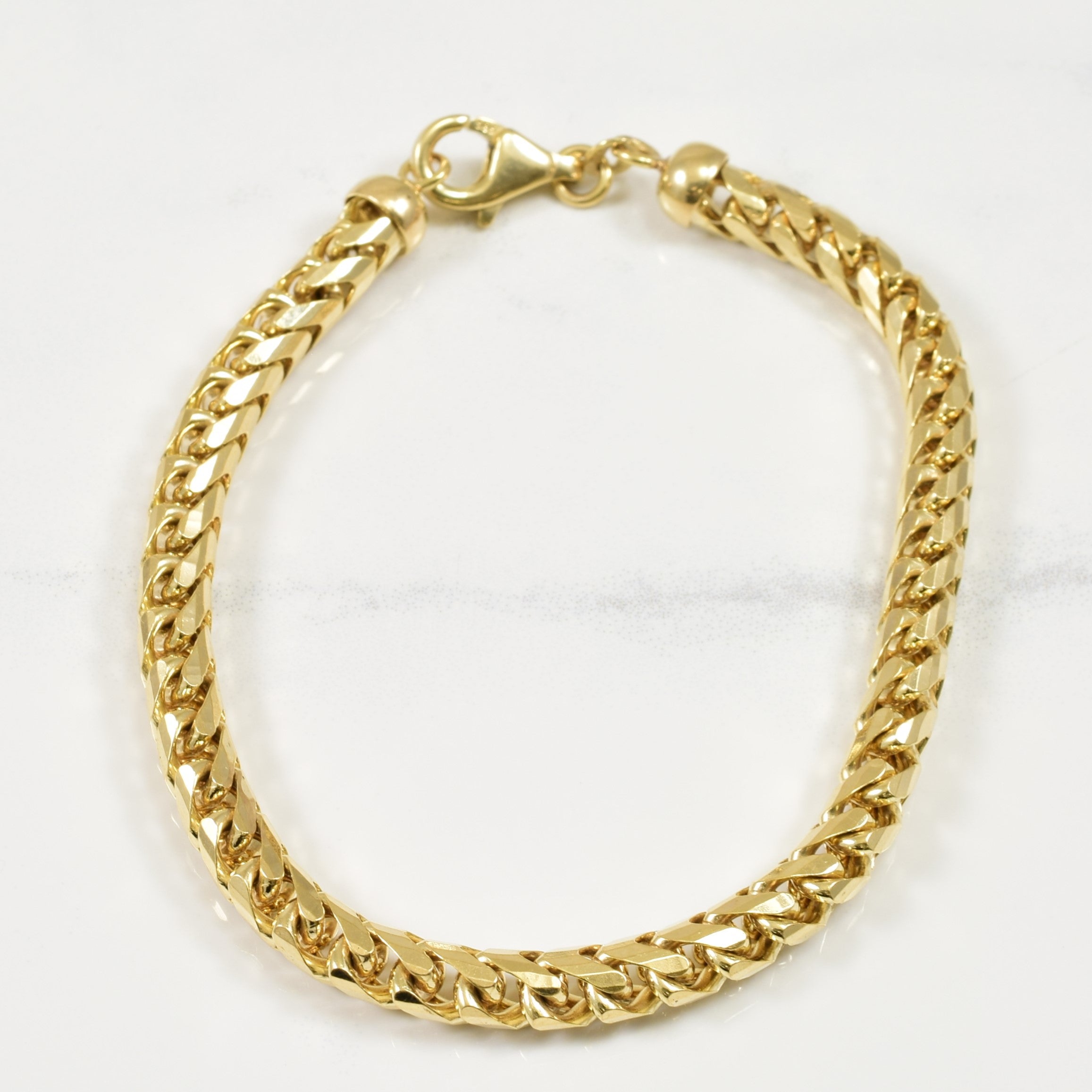 Bracelet queue de renard en or jaune 14 carats | 8" |