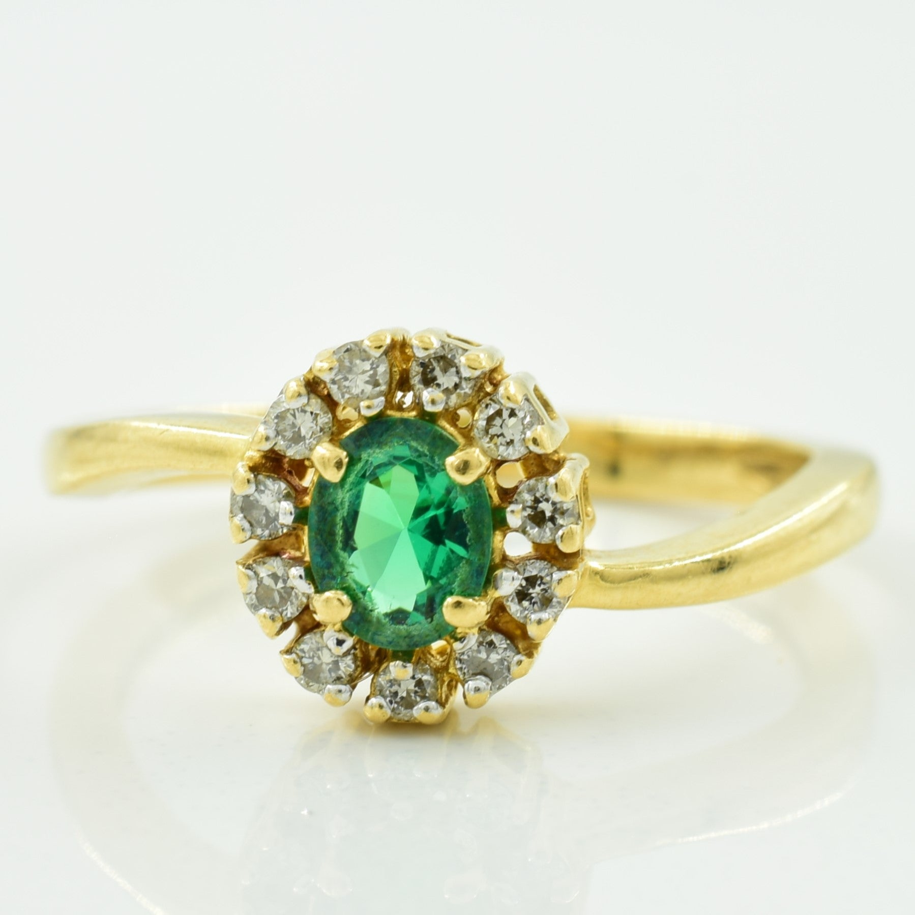 Paste & Diamond Halo Ring | 0.30ct, 0.13ctw | SZ 6 |