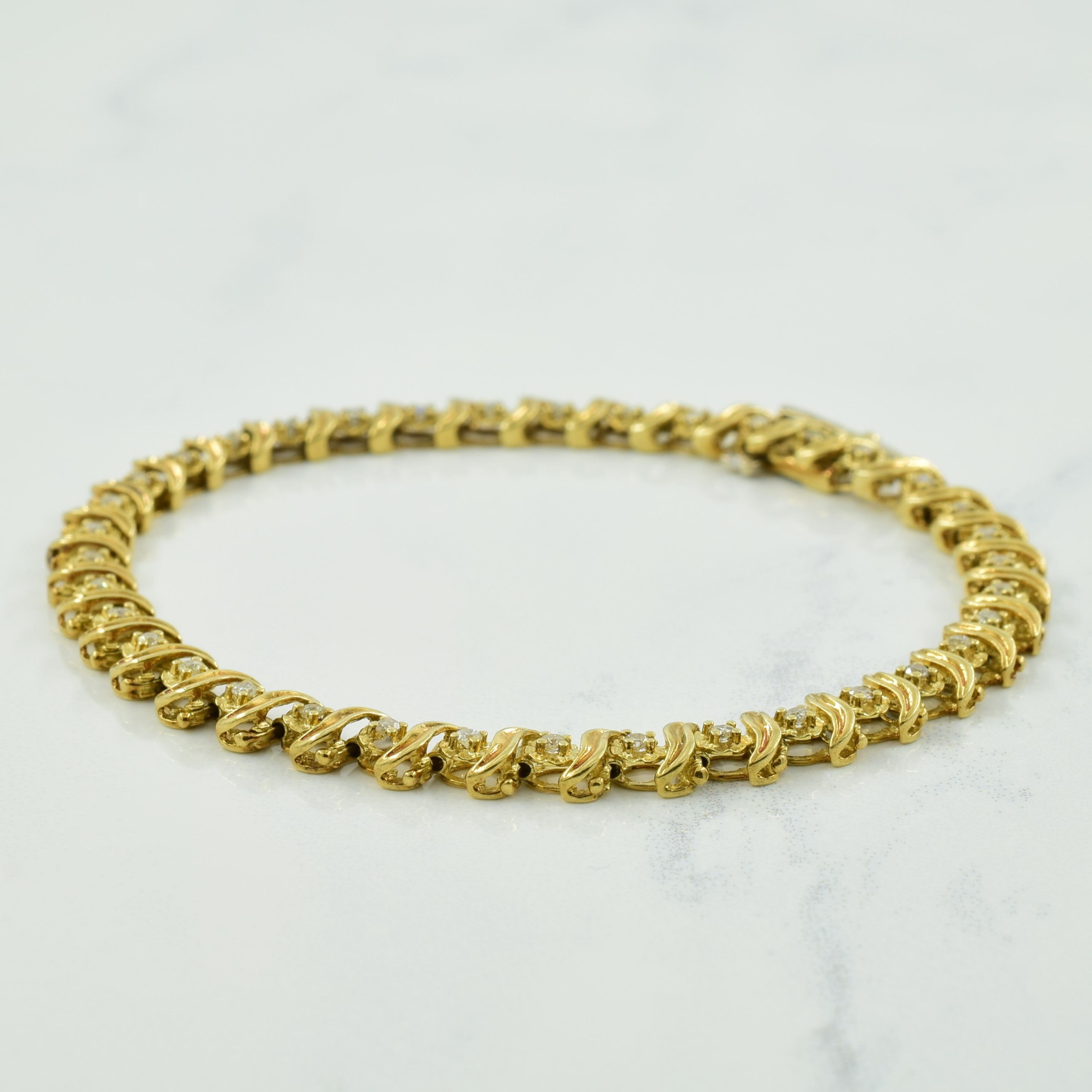 Diamond 14k Yellow Gold Bracelet | 0.72ctw | 7.25" |
