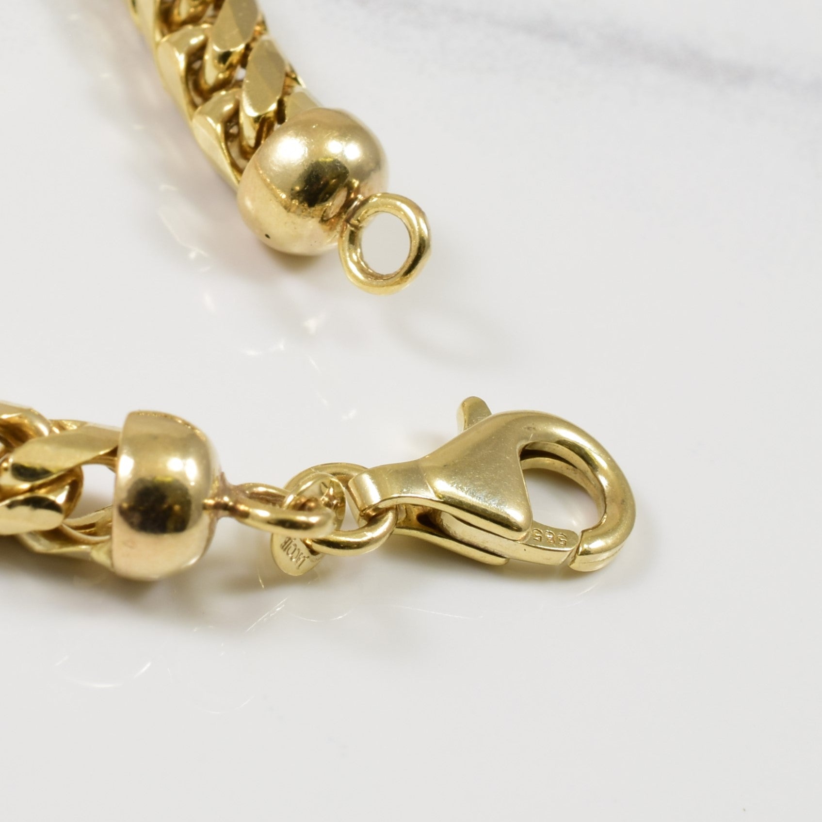 Bracelet queue de renard en or jaune 14 carats | 8" |