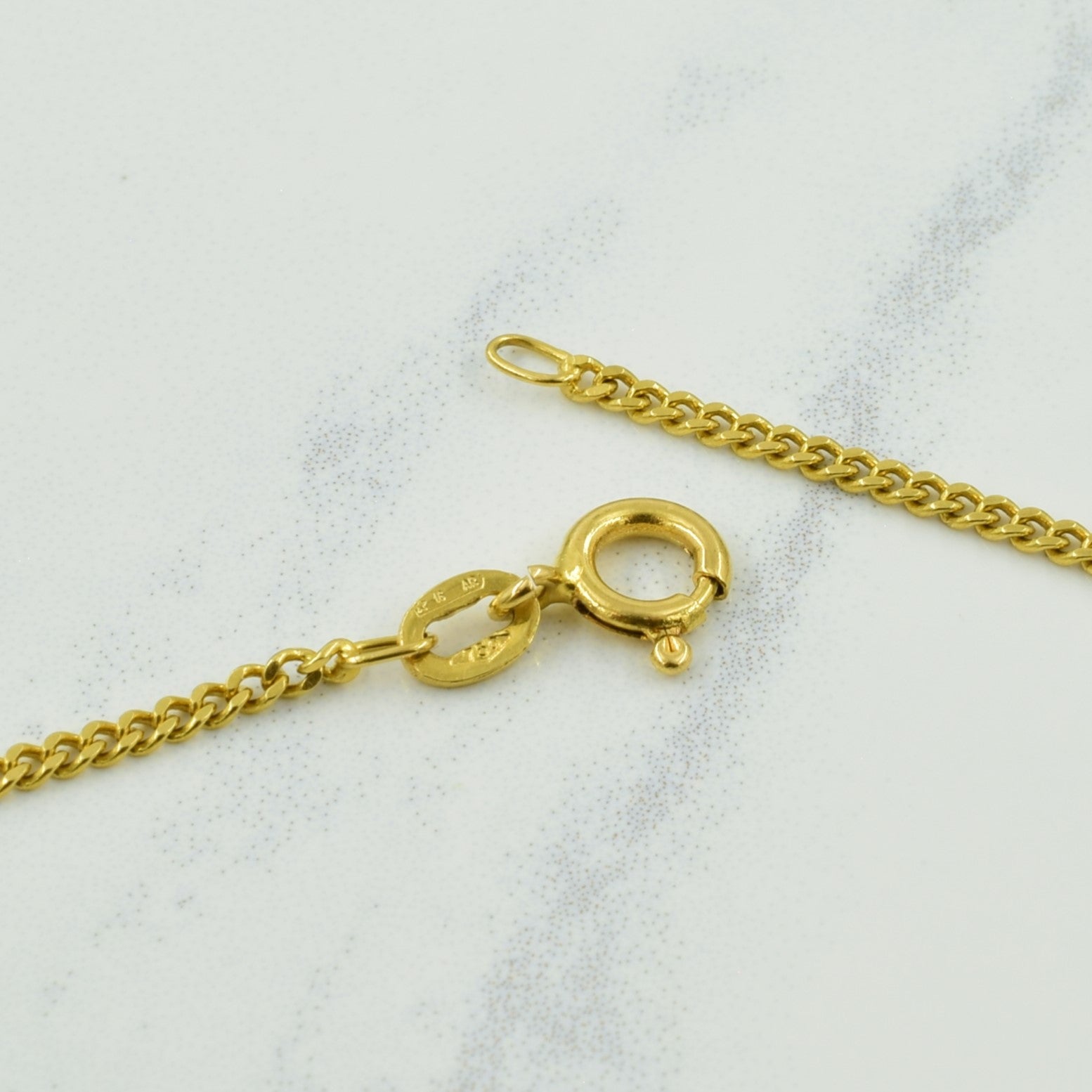 18k Yellow Gold Italian Hallmark Fancy Chain | 16.5" |