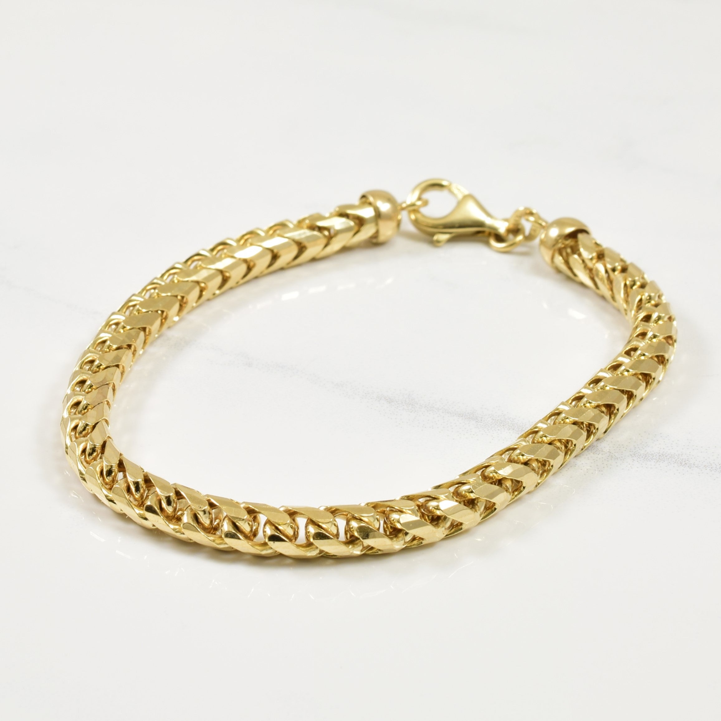 Bracelet queue de renard en or jaune 14 carats | 8" |