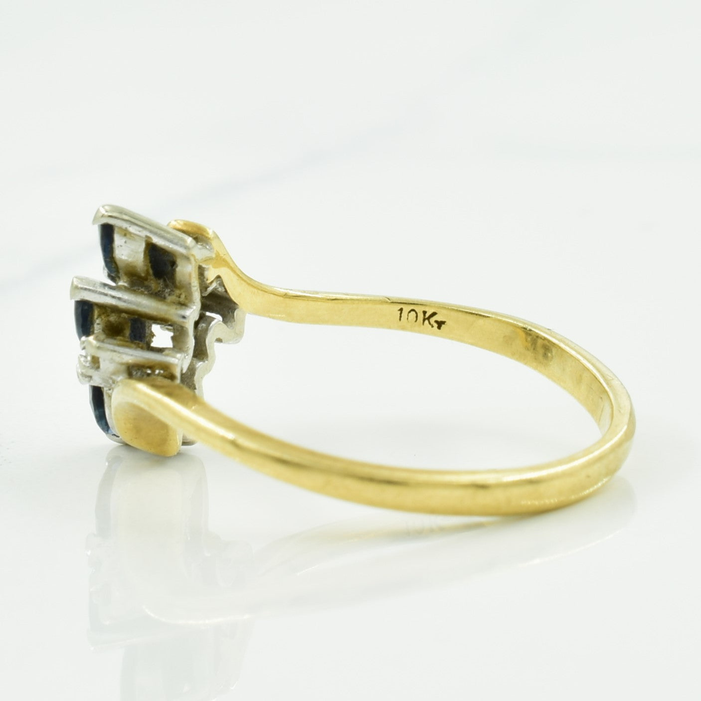Sapphire & Diamond Bypass Ring | 0.25ctw, 0.04ctw | SZ 5.75 |