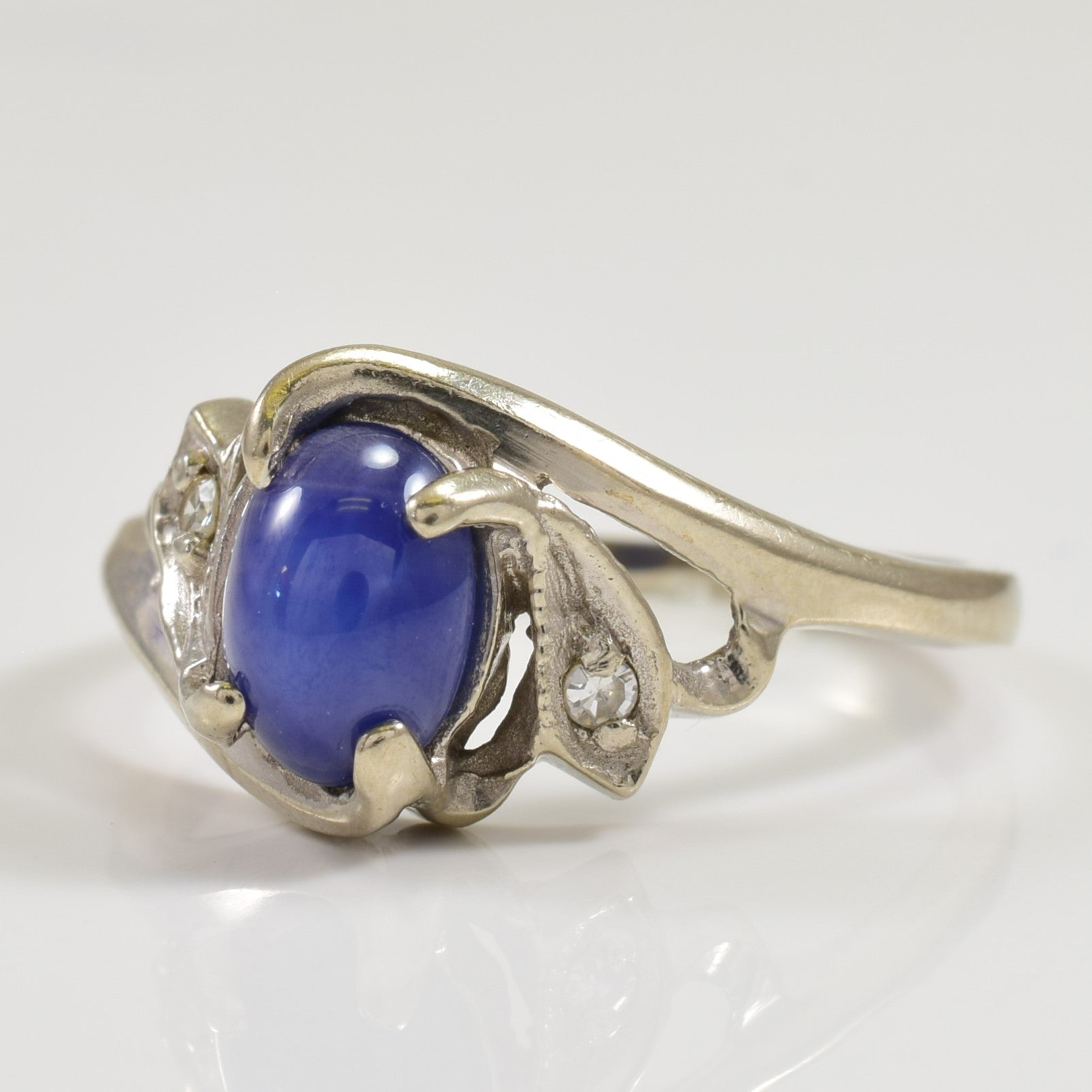 Synthetic Star Sapphire & Diamond Ring | 0.75ct, 0.03ctw | SZ 6 |