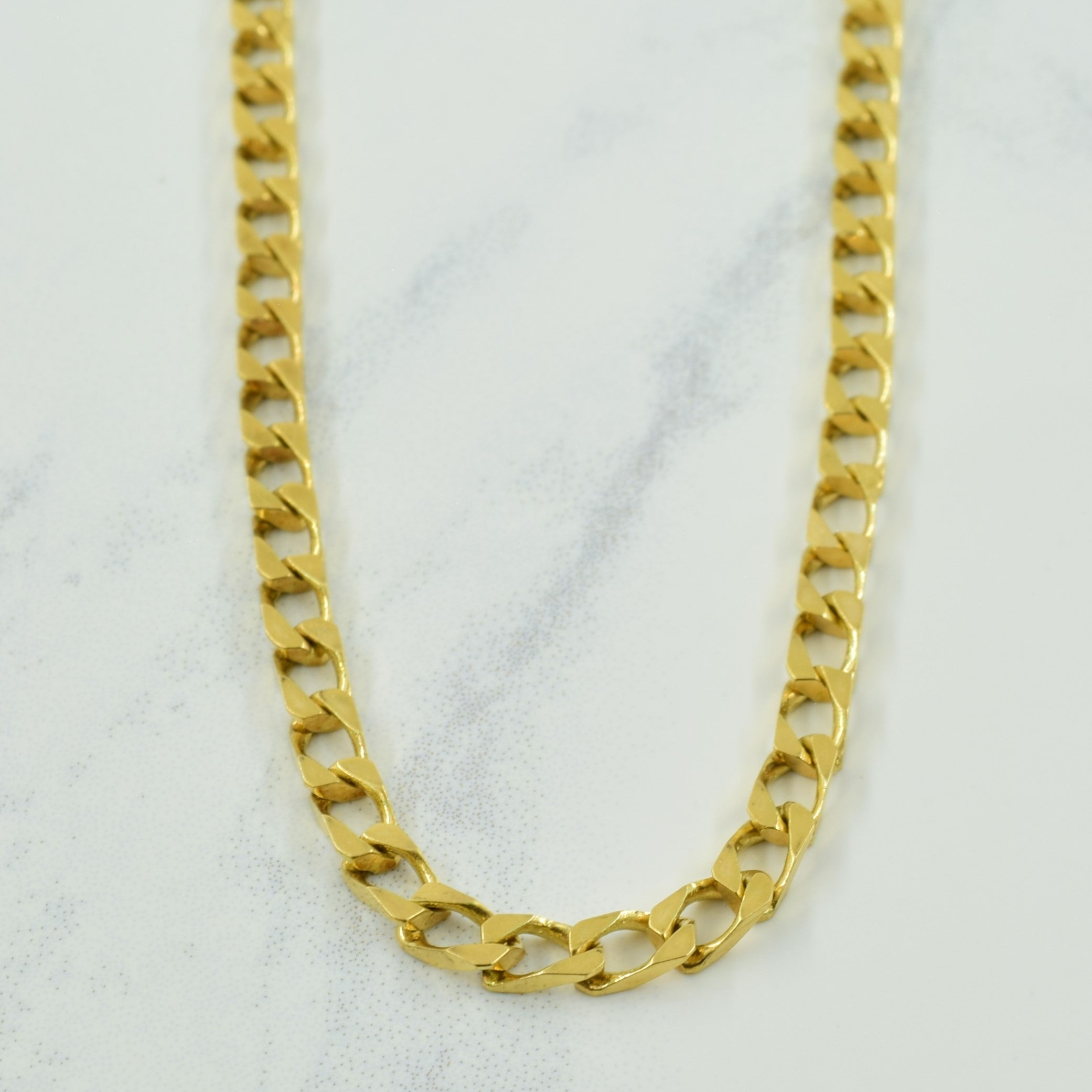 18k Yellow Gold Italian Hallmark Cuban Link Chain | 17.75" |