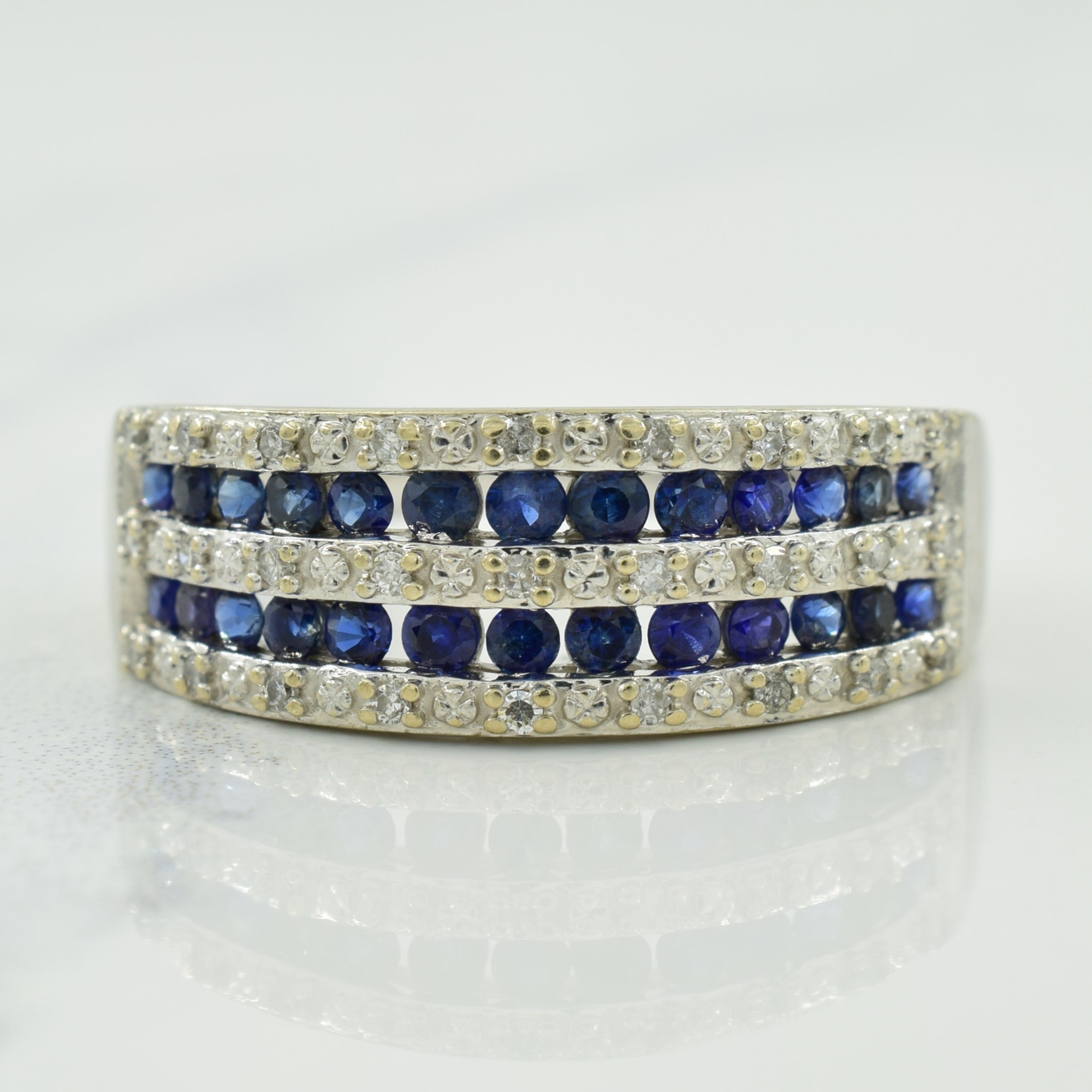 Blue Sapphire & Diamond Ring | 0.60ctw, 0.14ctw | SZ 7.25 |