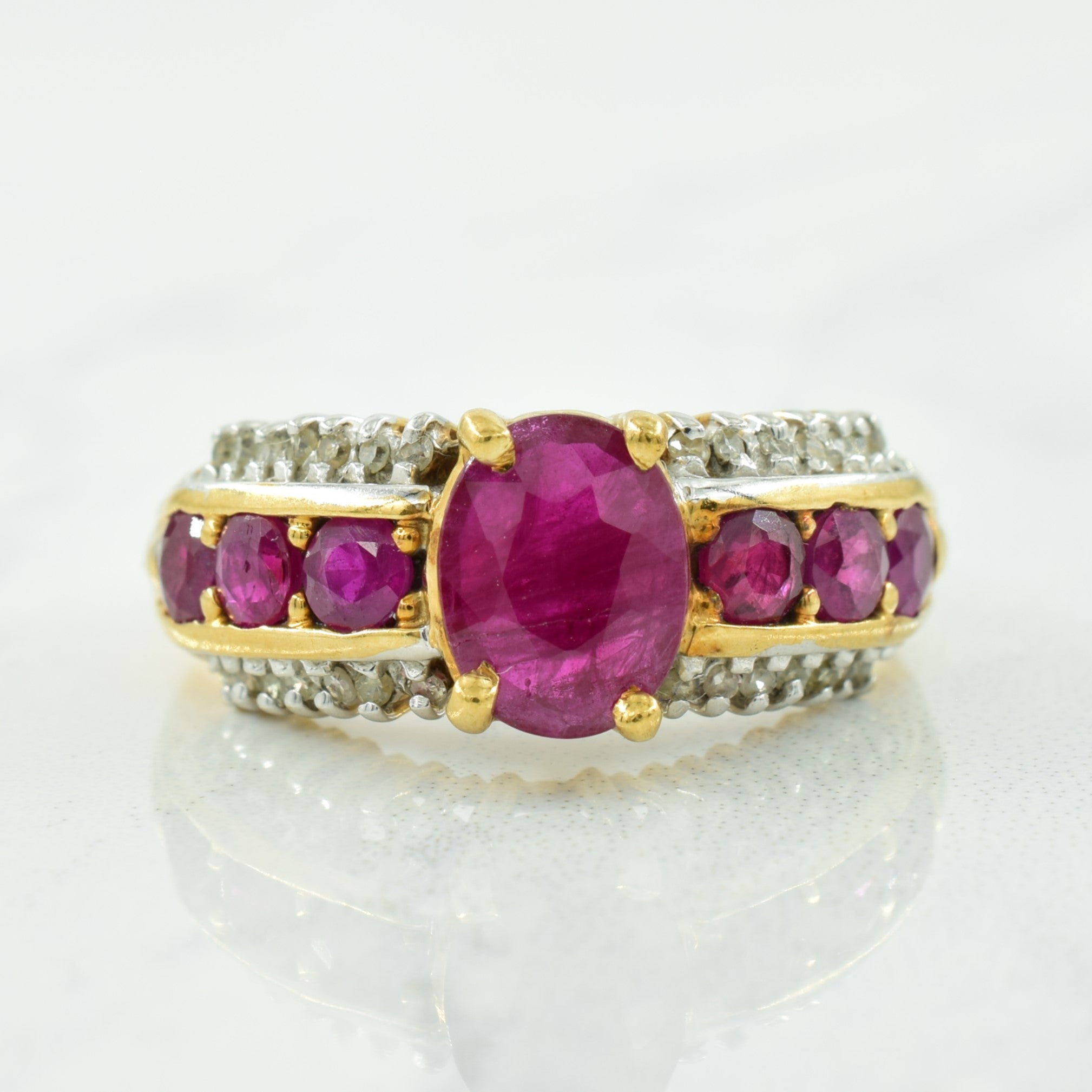 Ruby & Diamond Ring | 1.78ctw, 0.78ctw | SZ 6.75 |
