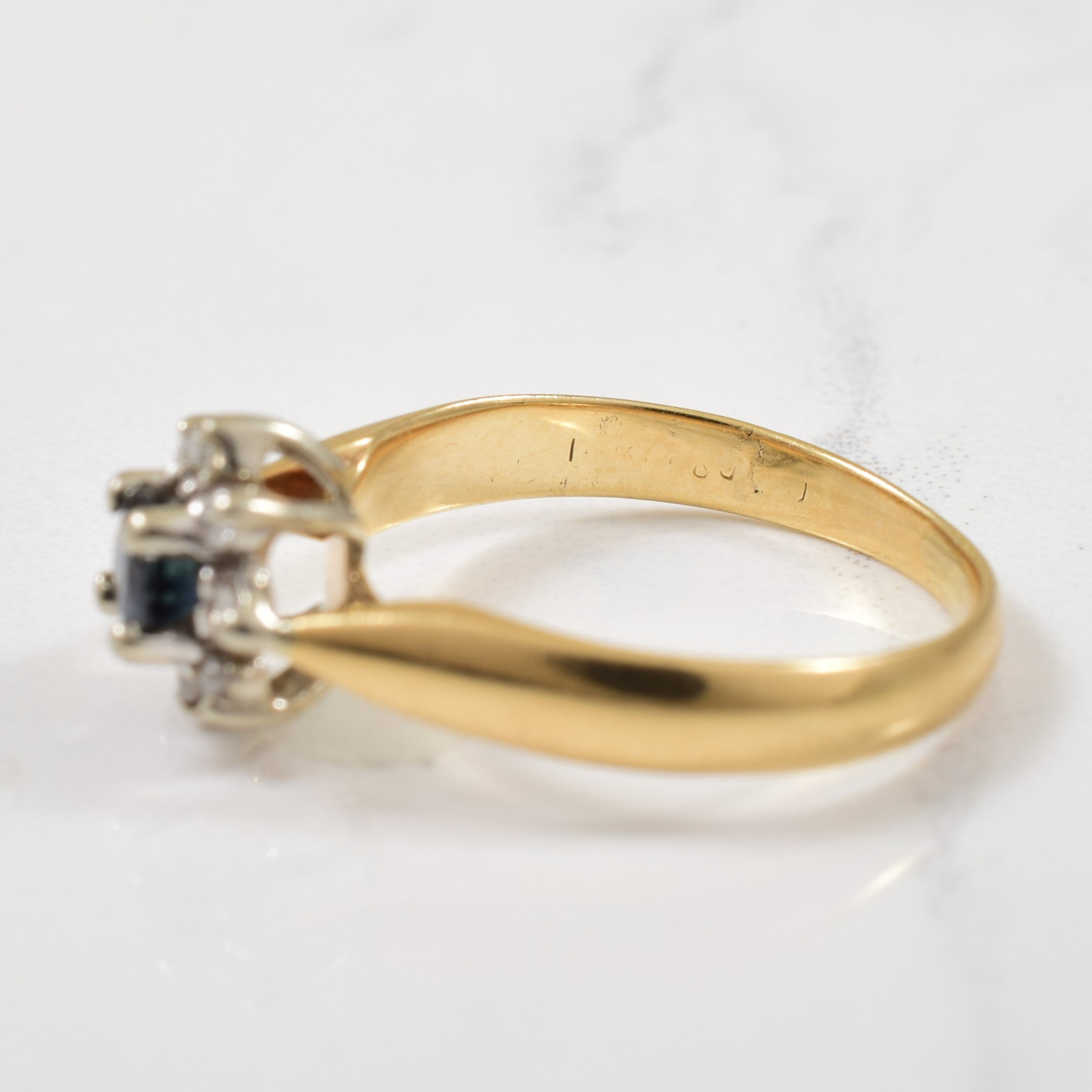 Blue Sapphire & Diamond Ring | 0.28ct, 0.07ctw | SZ 4.75 |