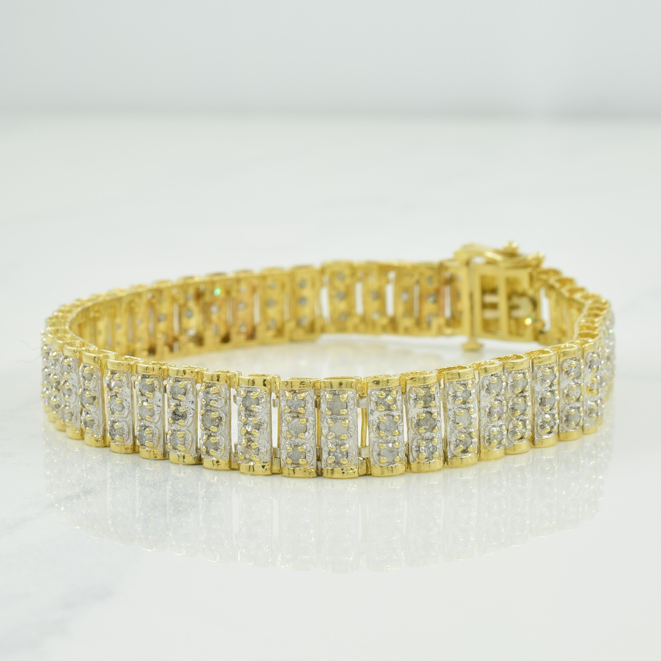 10k Yellow Gold Diamond Bracelet | 2.50ctw | 7.5" |