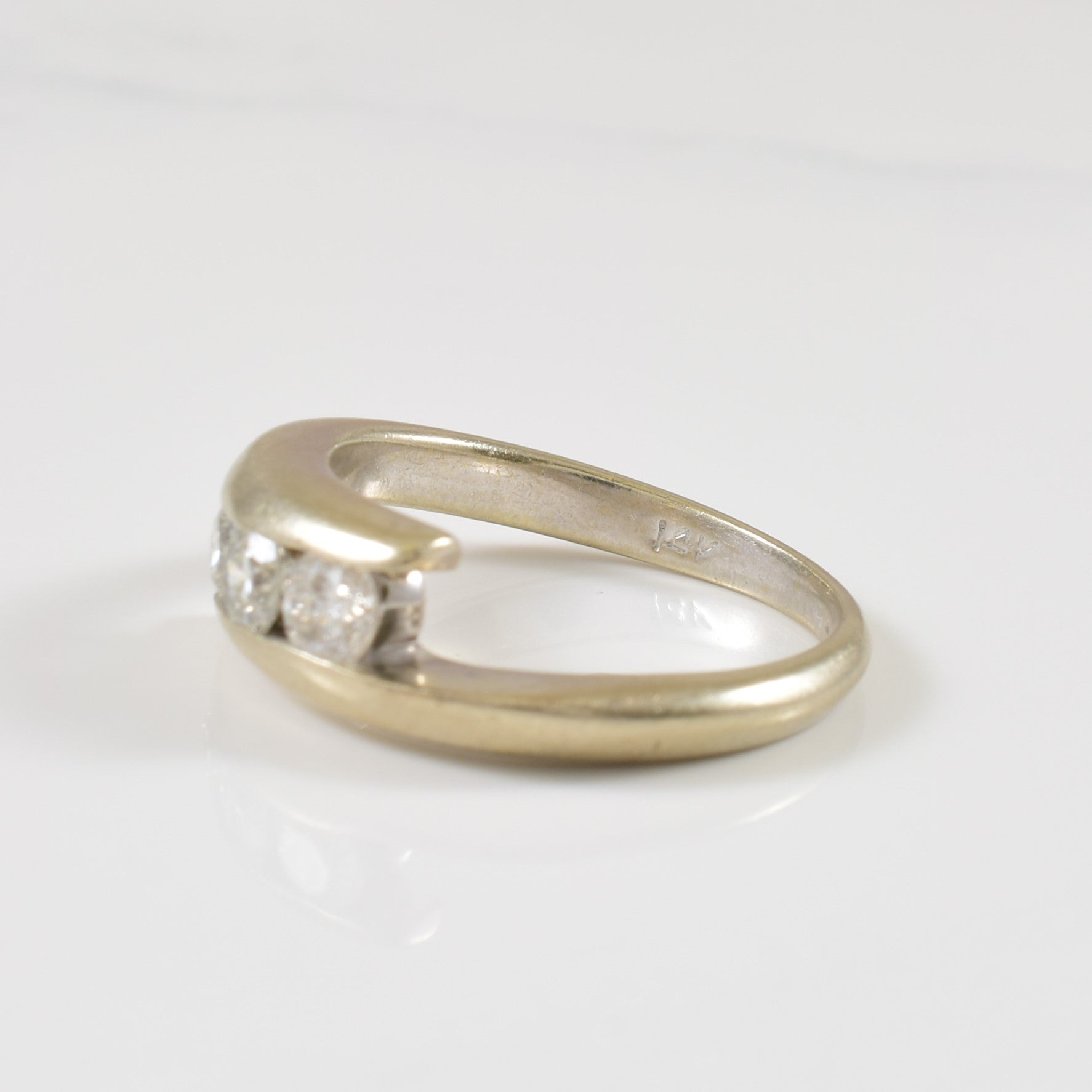 Channel Set Diamond Bypass Ring | 0.50ctw | SZ 5.5 |