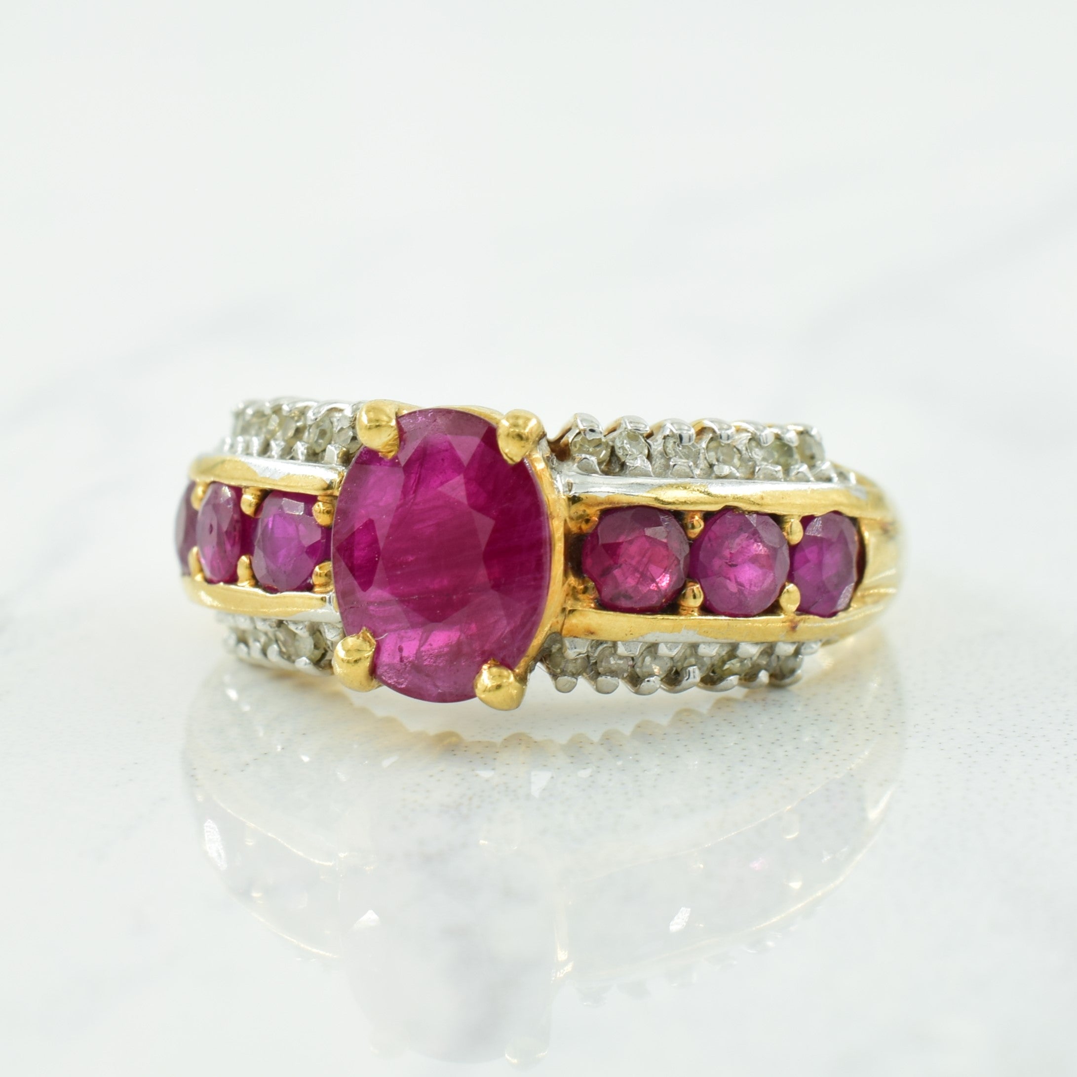 Ruby & Diamond Ring | 1.78ctw, 0.78ctw | SZ 6.75 |