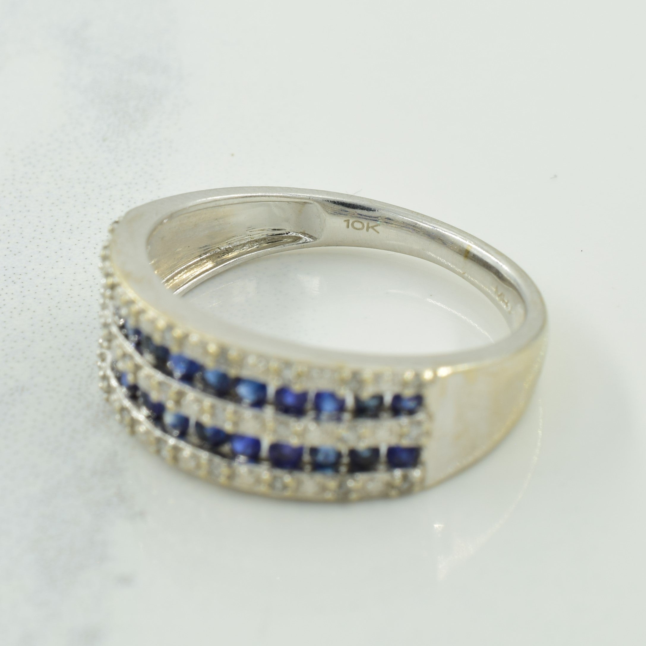 Blue Sapphire & Diamond Ring | 0.60ctw, 0.14ctw | SZ 7.25 |
