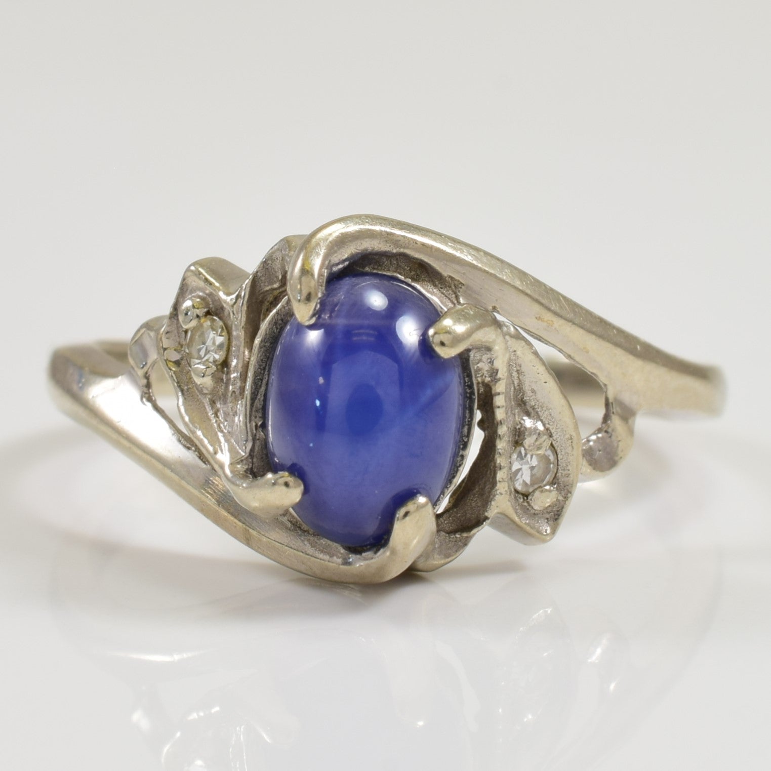 Synthetic Star Sapphire & Diamond Ring | 0.75ct, 0.03ctw | SZ 6 |