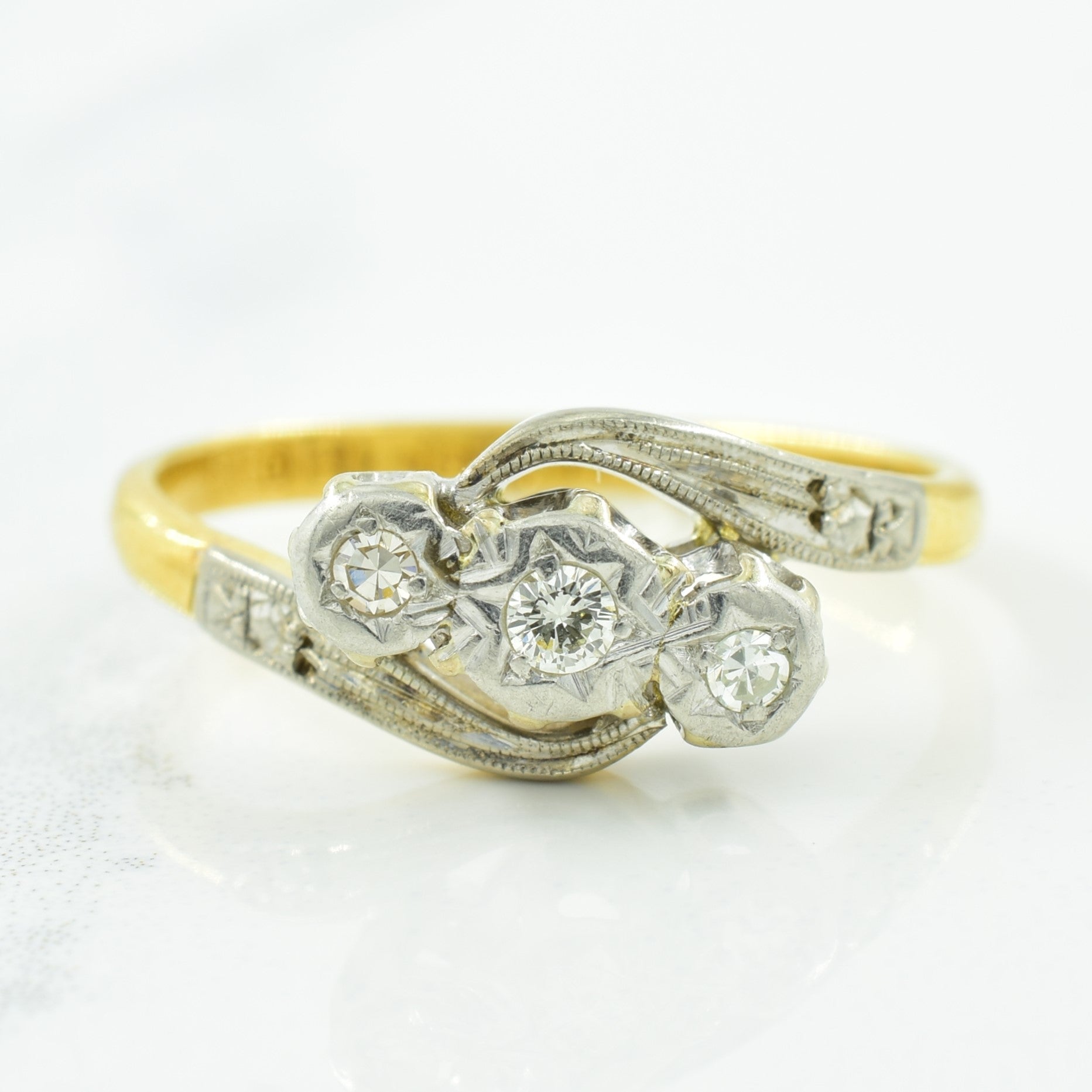 1963 Birmingham Diamond Bypass Ring | 0.07ctw | SZ 5 |