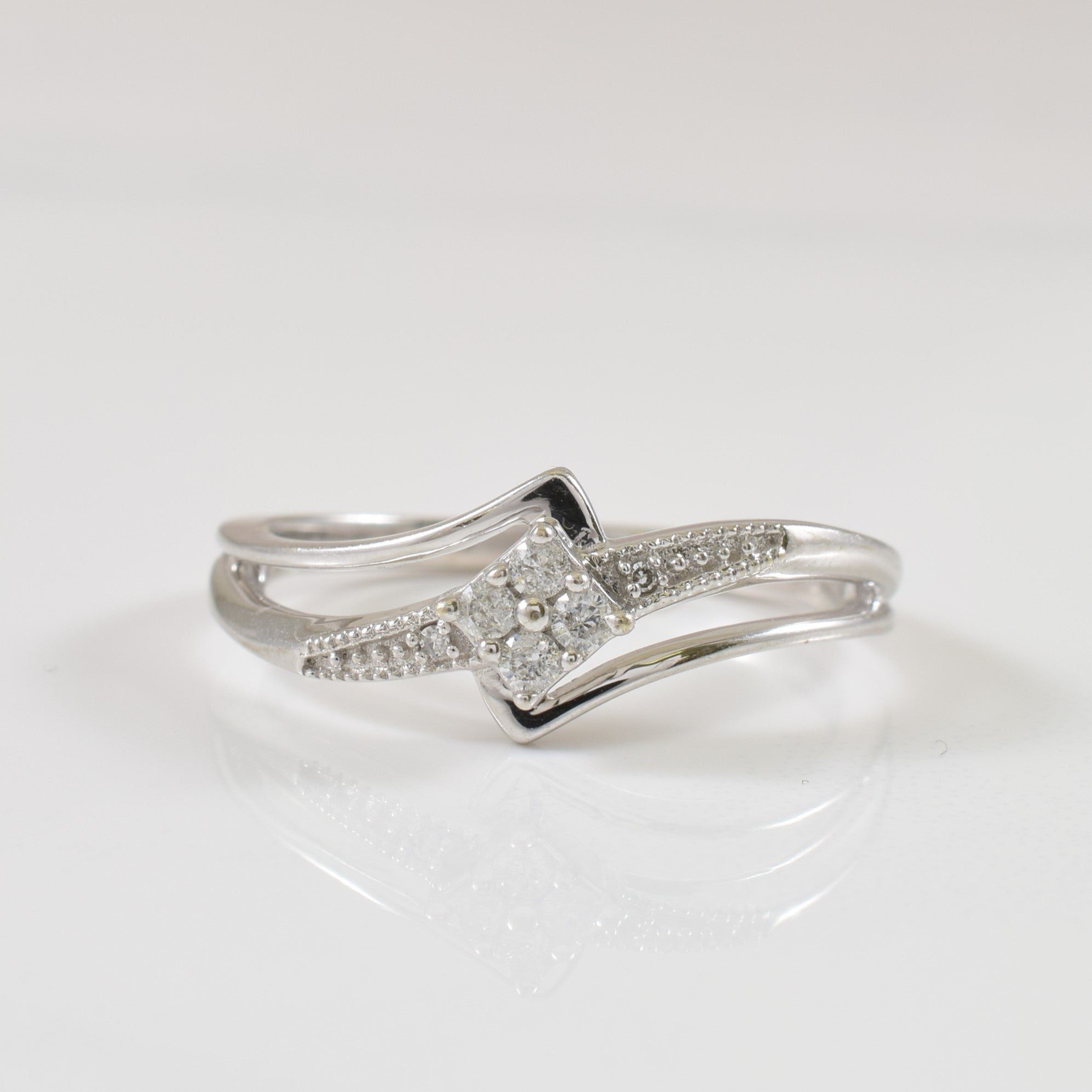 Diamond Bypass Ring | 0.09ctw | SZ 6.5 |