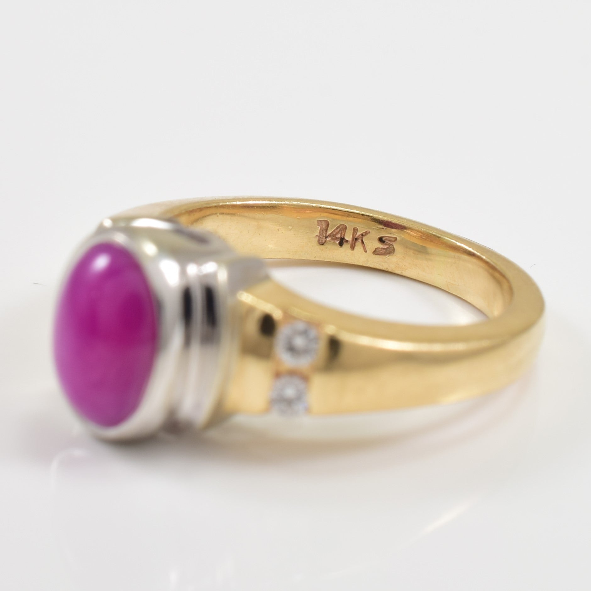 Synthetic Star Sapphire & Diamond Ring | 1.35ct, 0.08ctw | SZ 4 |