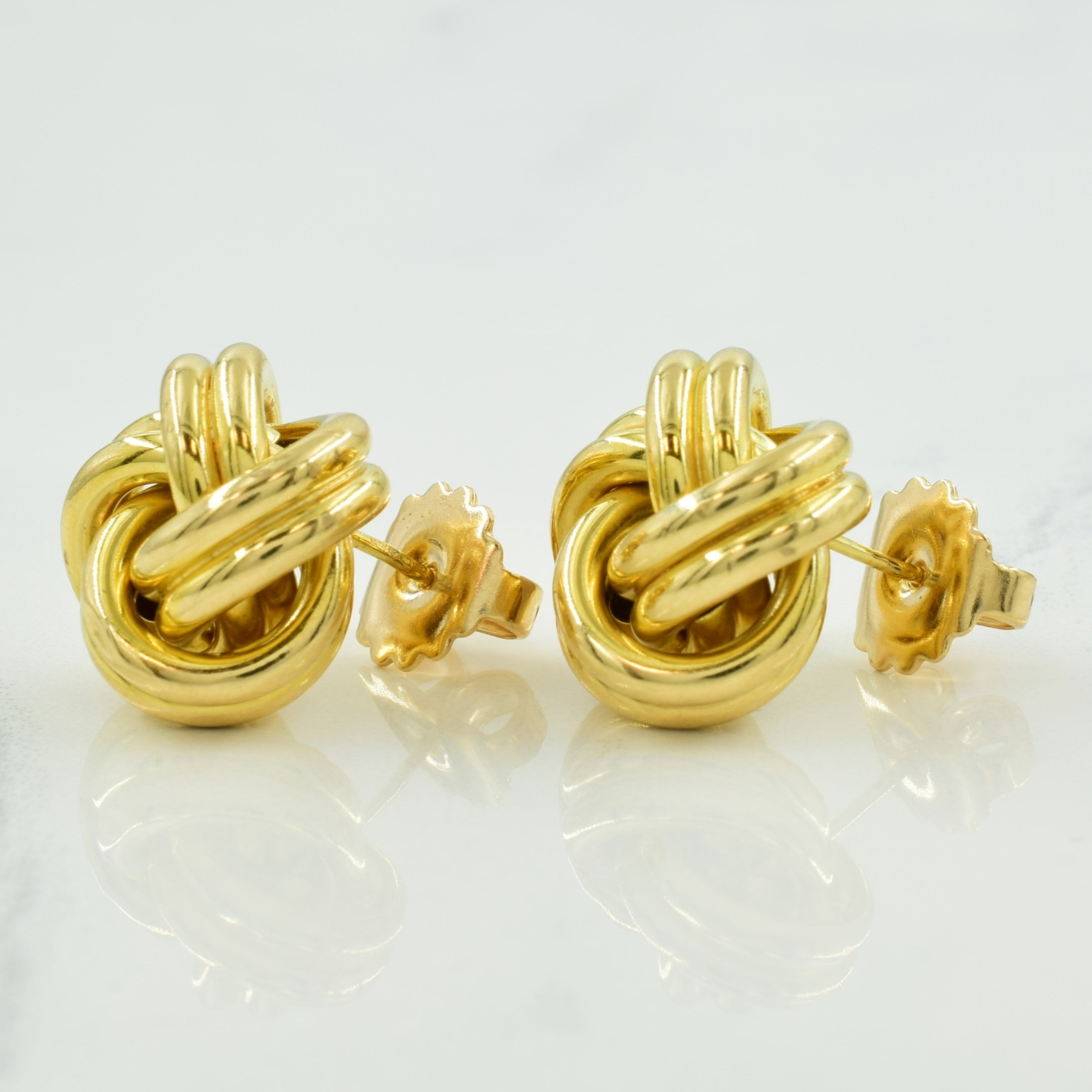 14k Yellow Gold Knot Stud Earrings