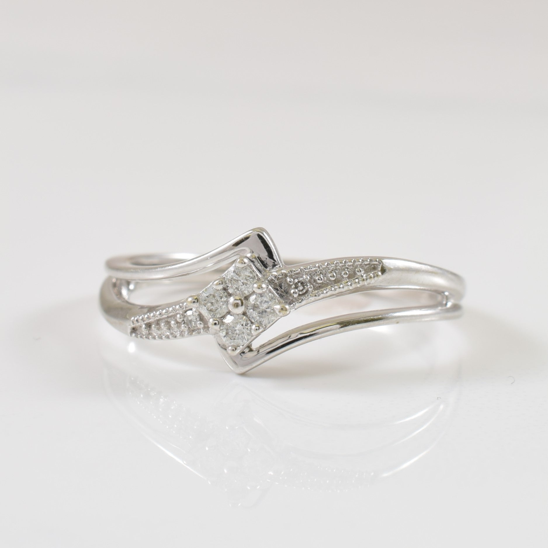 Diamond Bypass Ring | 0.09ctw | SZ 6.5 |