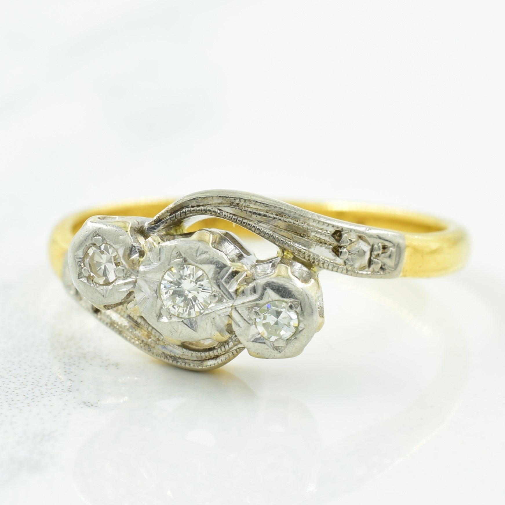 1963 Birmingham Diamond Bypass Ring | 0.07ctw | SZ 5 |