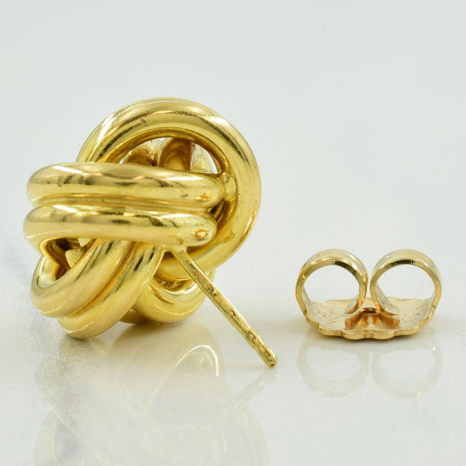14k Yellow Gold Knot Stud Earrings