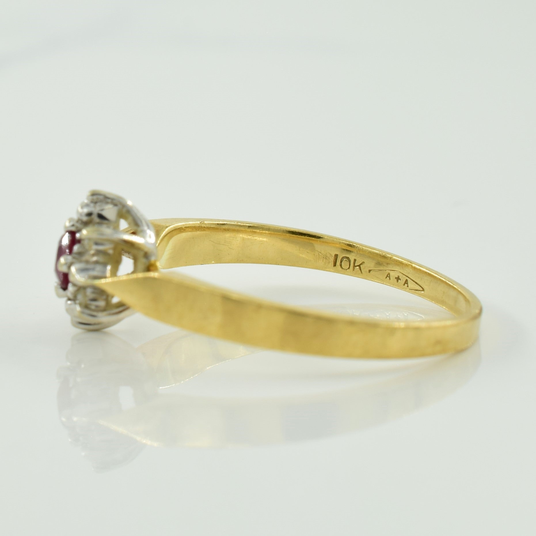 Ruby & Diamond Halo Ring | 0.13ct, 0.03ctw | SZ 5.25 |