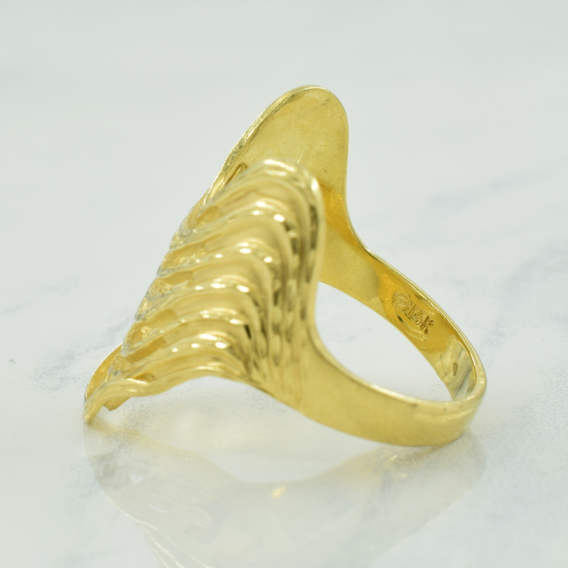 Bague cocktail Londres années 1990 en or jaune 14 carats | Taille 9,75 |