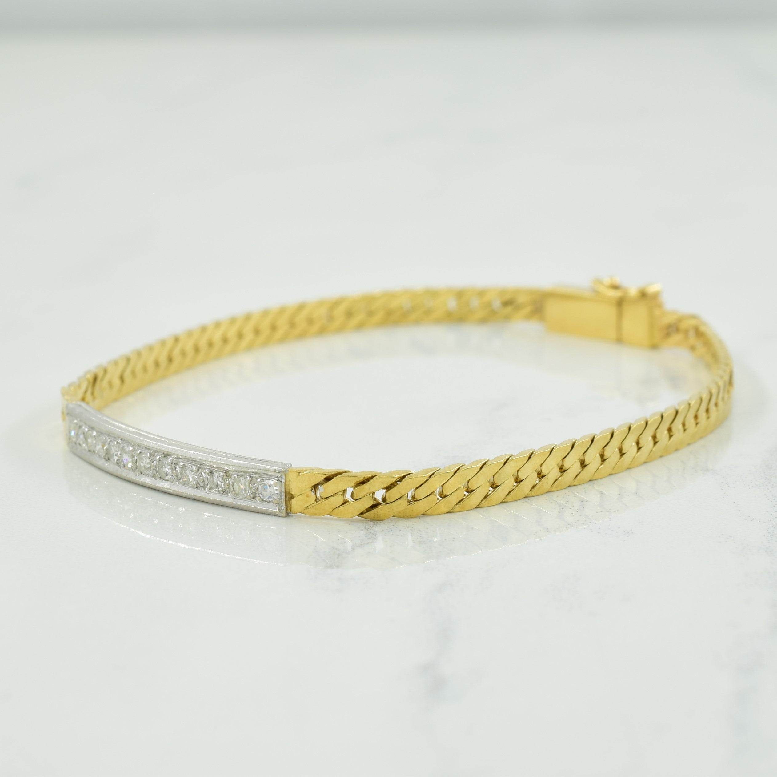 Two Tone Gold Diamond Bracelet | 0.24ctw | 7" |