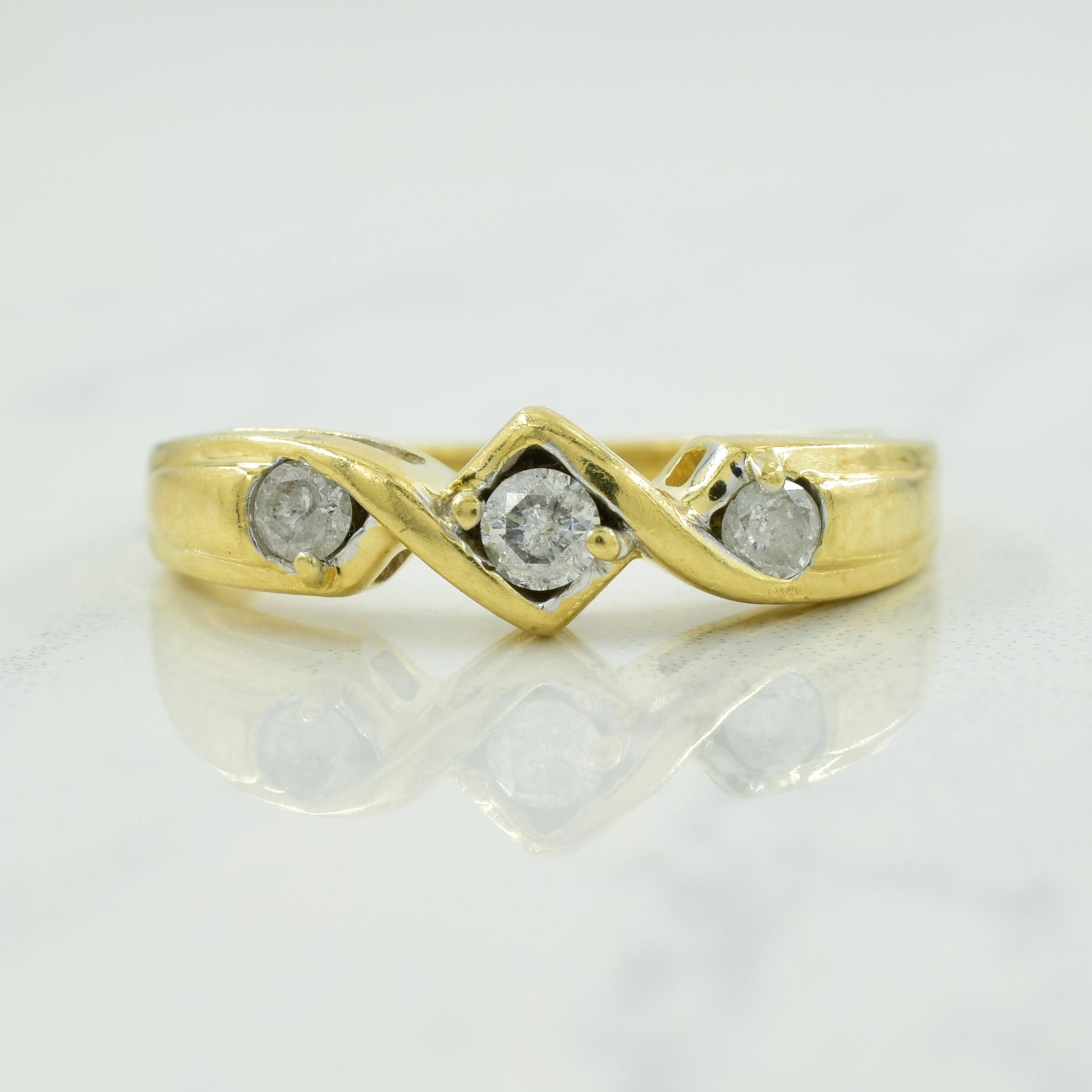 Diamond Bypass Ring | 0.18ctw | SZ 7.5 |
