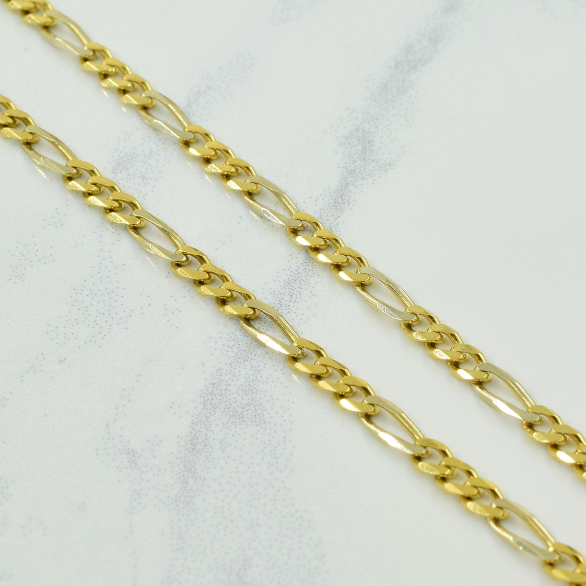 18k Yellow Gold Italian Hallmark Figaro Chain | 24.5" |