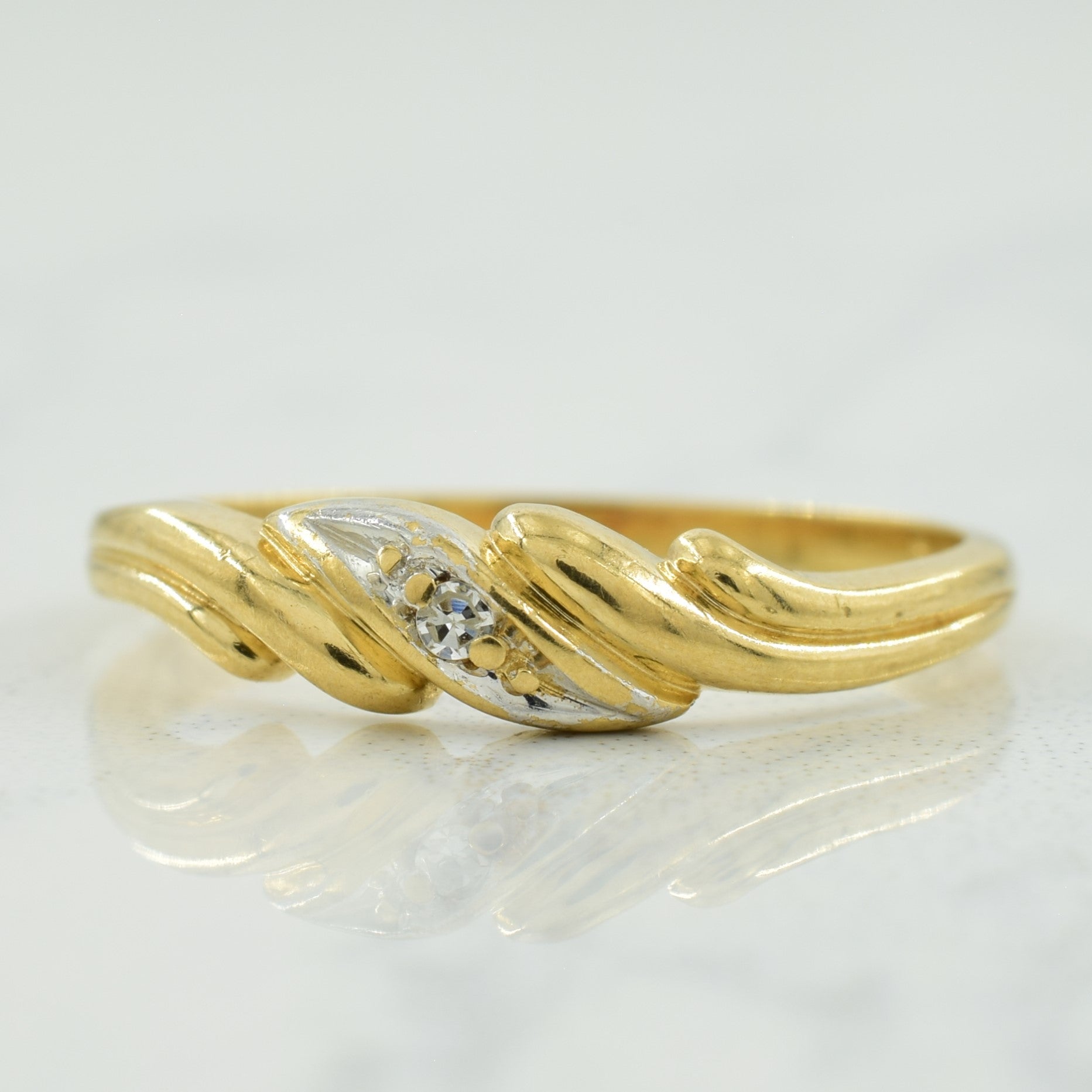 Solitaire Diamond Bypass Ring | 0.02ct | SZ 5.75 |